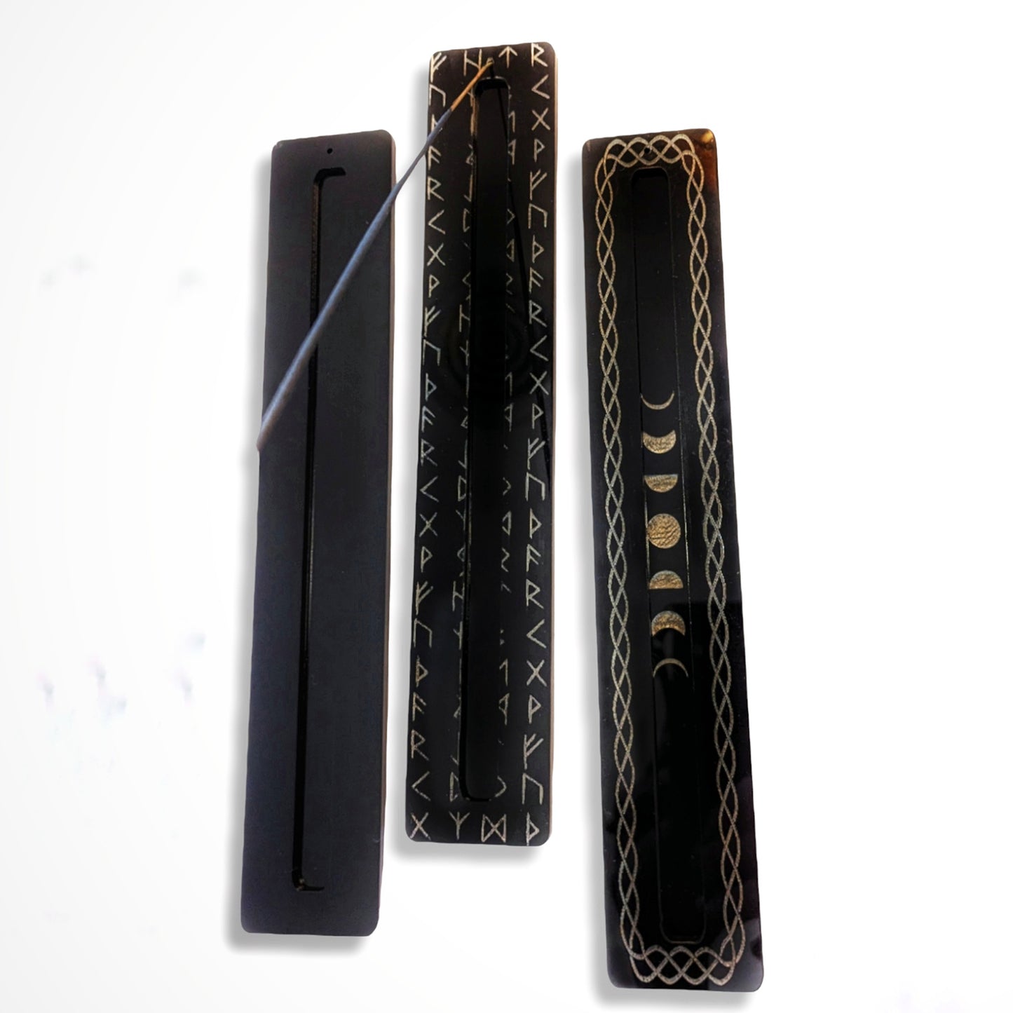 Celtic Moon and Viking Rune Incense Stick Holders or Plain Burner