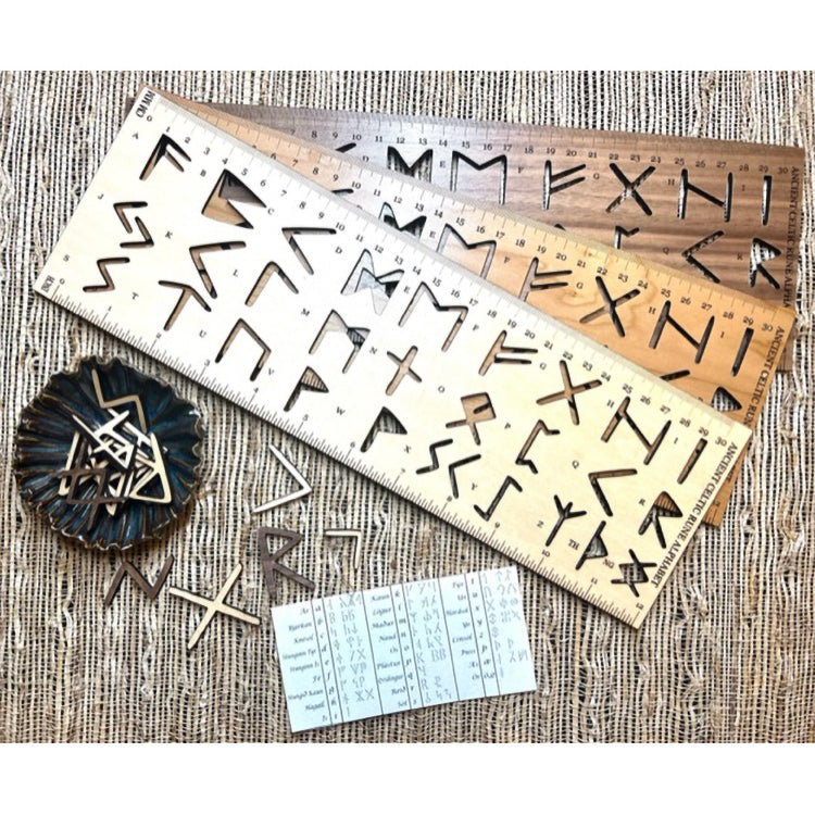 Celtic Rune Alphabet Stencil (With Rulers)