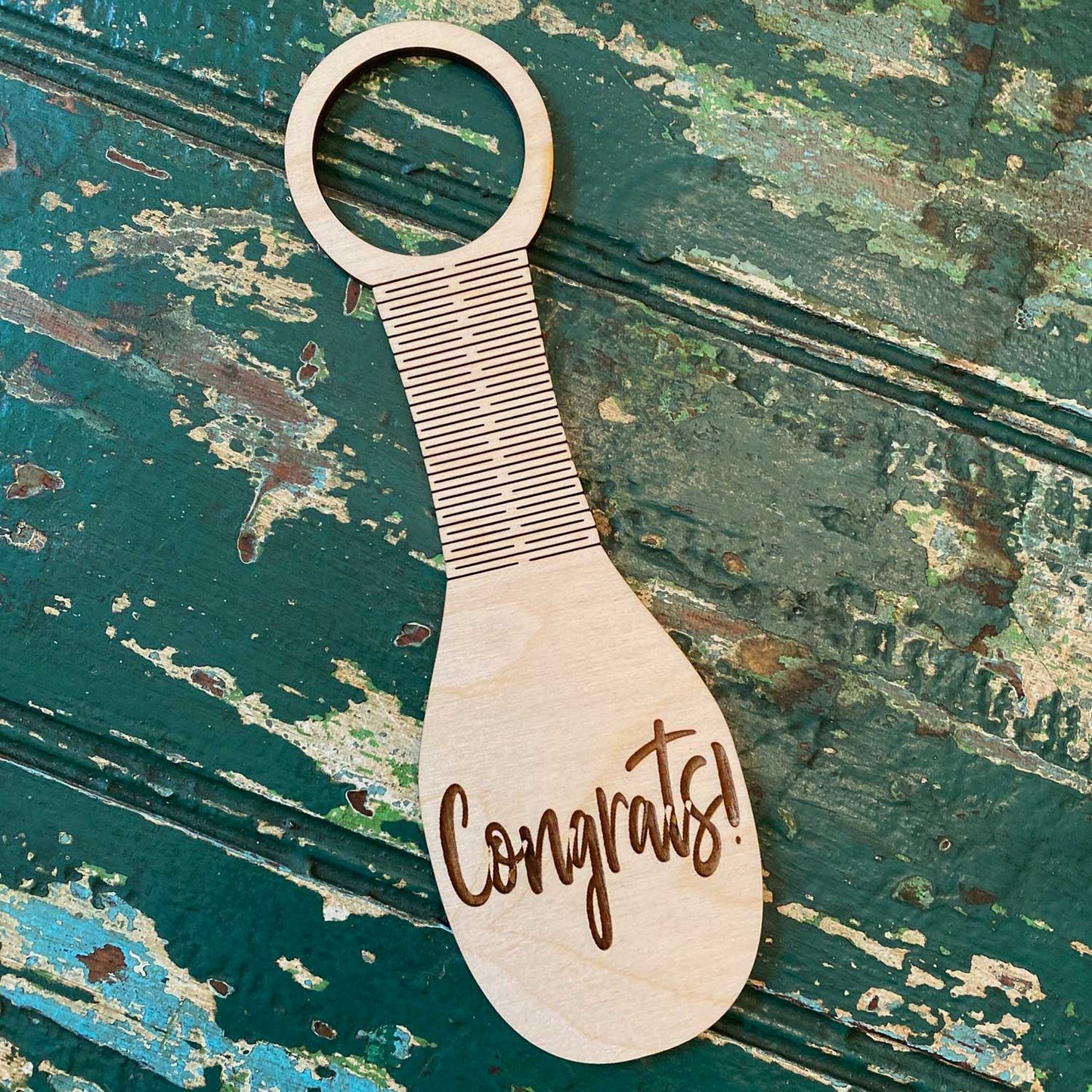 Congrats Living Hinge Wine Bottle Tag