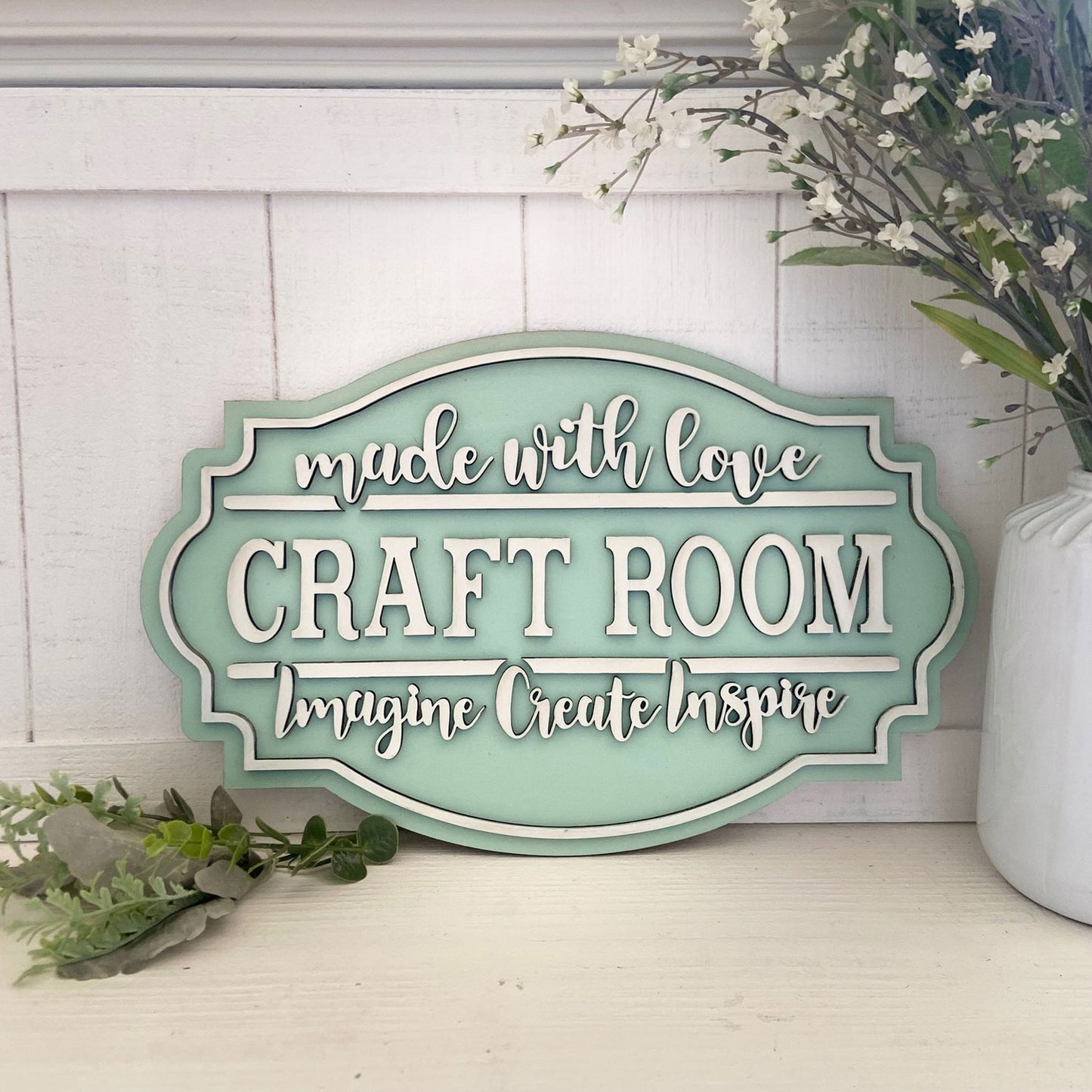 Craft Room Door Sign "Imagine Create Inspire"