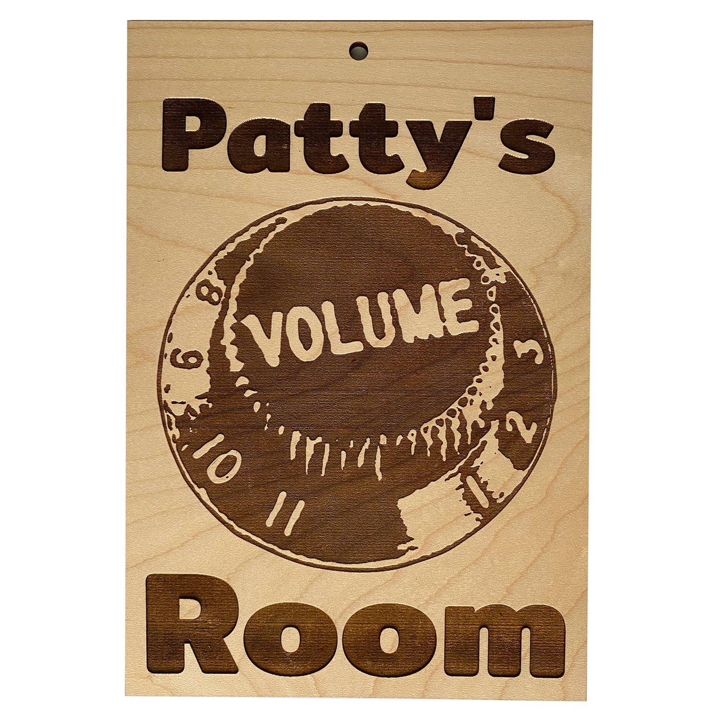 Customizable Door Room Sign with Volume Knob to Eleven