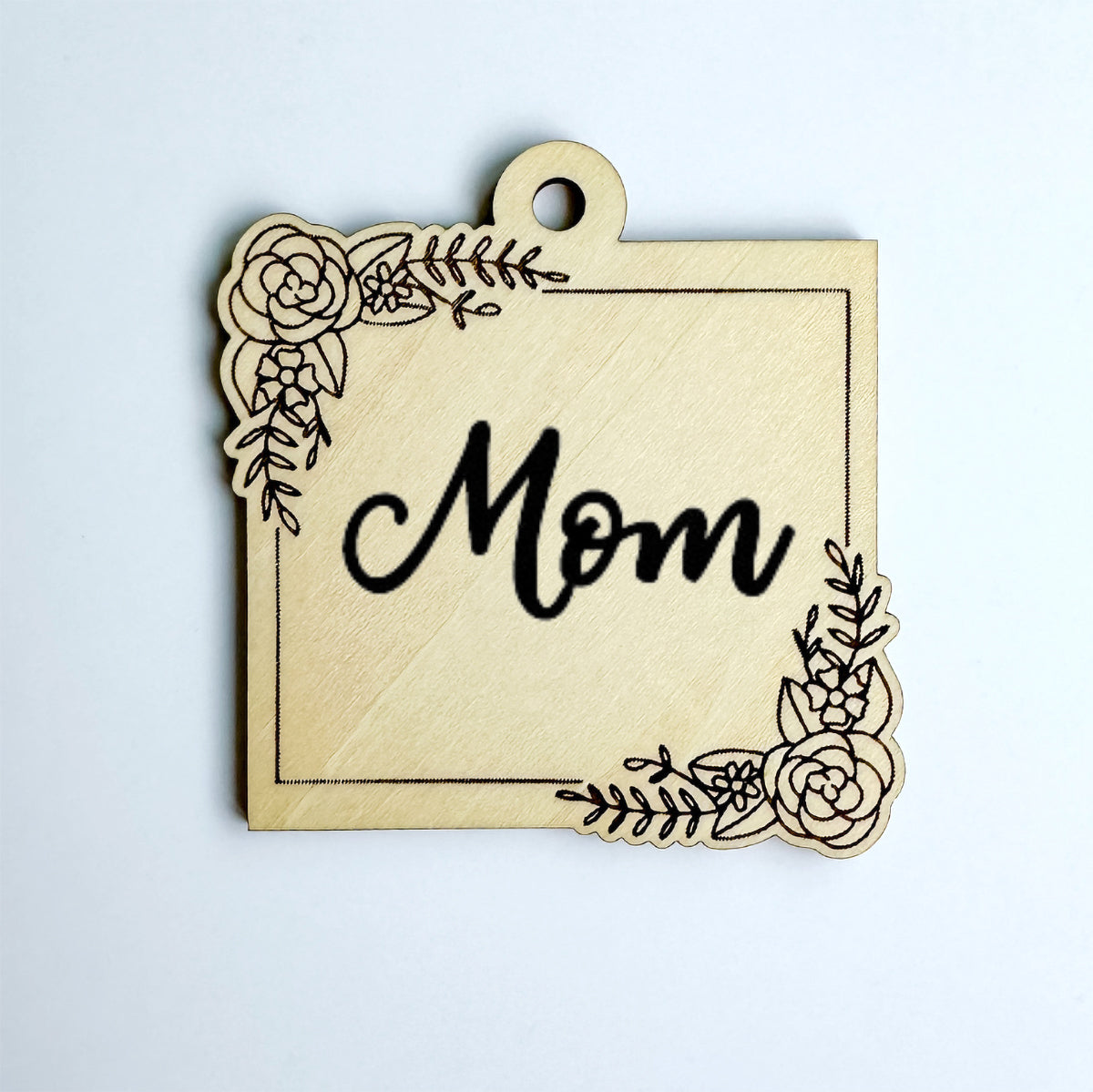 Customizable Mother's Day Square-Shaped Floral Gift Tag