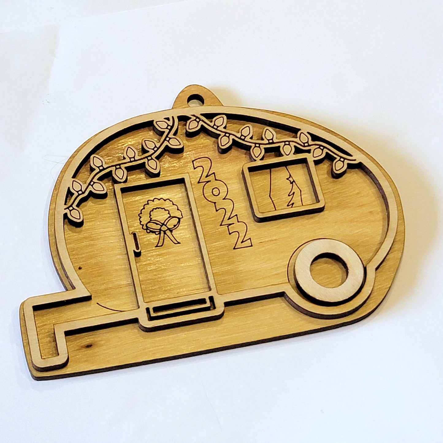 Cute Christmas Camper Layered Ornament
