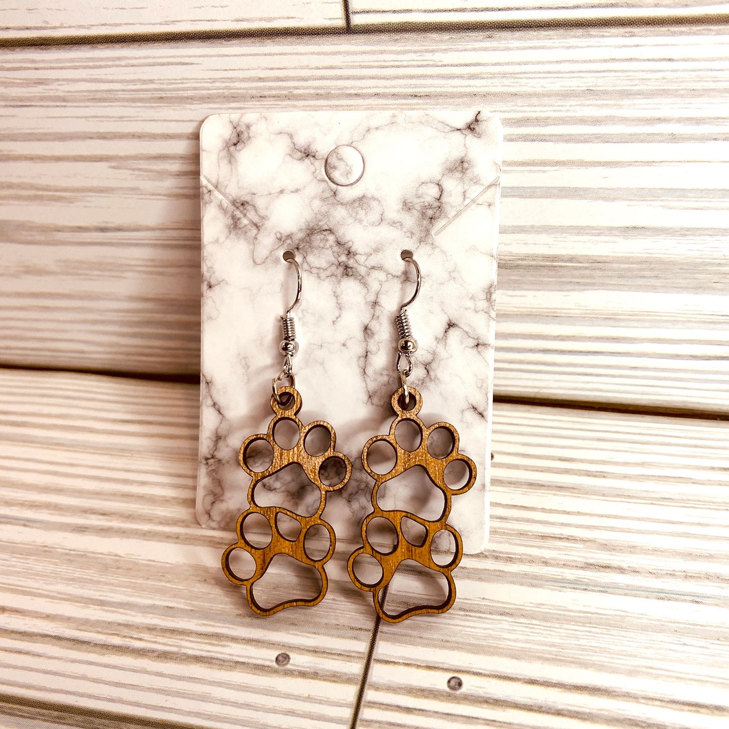 Cute Paw Print Pet Stacked Dangle Earrings