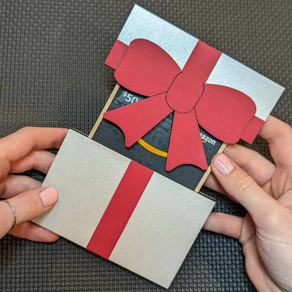 Elegant Bow on a Box Gift Card Holder Glowforge Shop Elegant Bow on a Box Gift Card Holder Glowforge Shop