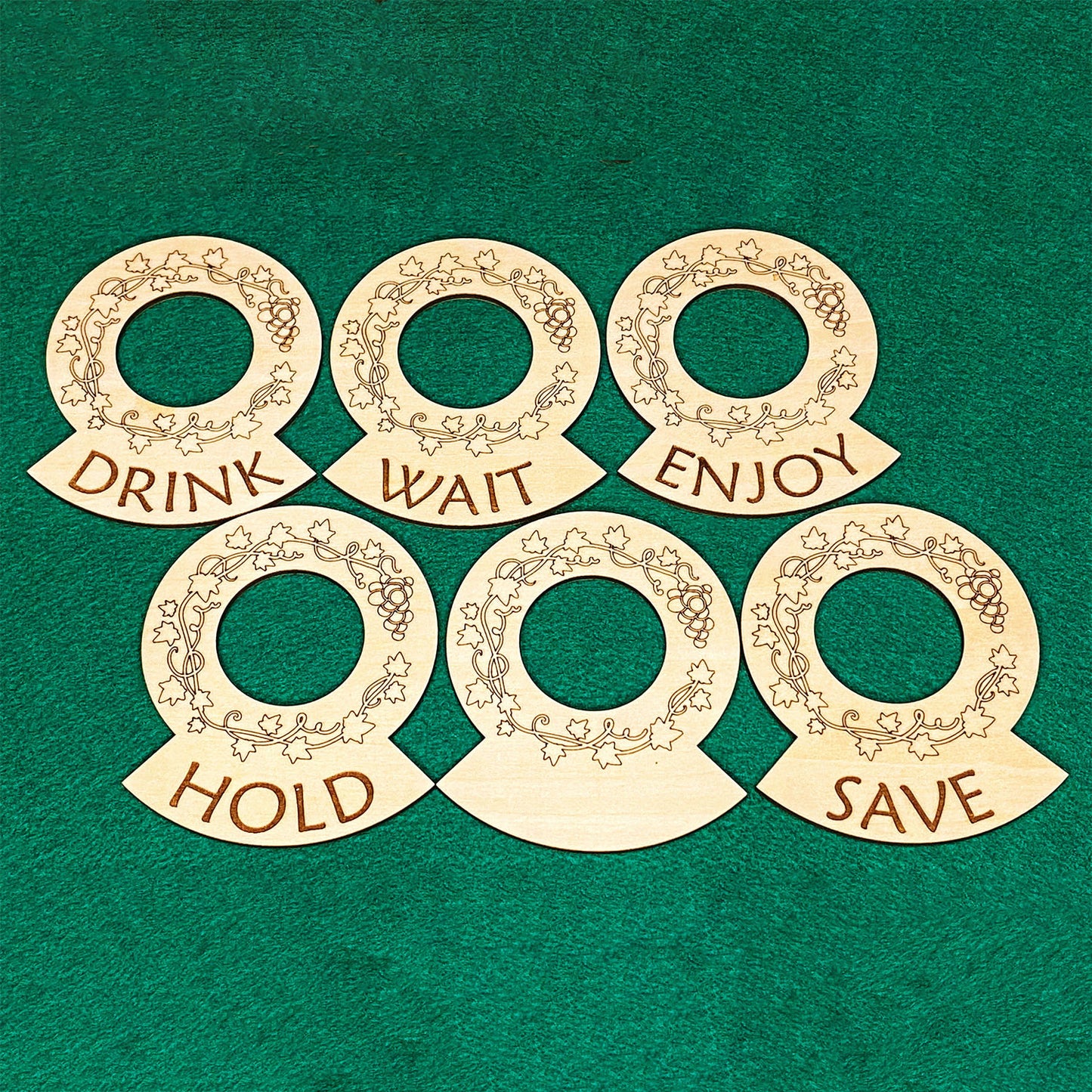 Elegant Wine Cellar Tags with Vine Motif (Set of 6)