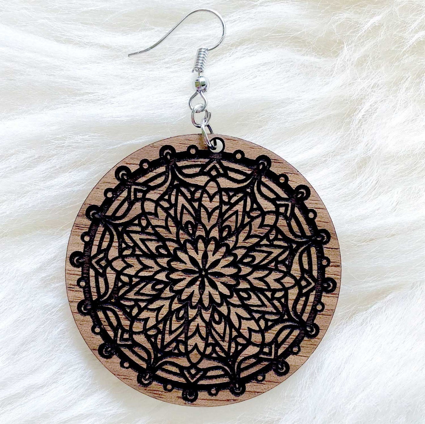 Engraved Mandala Earrings