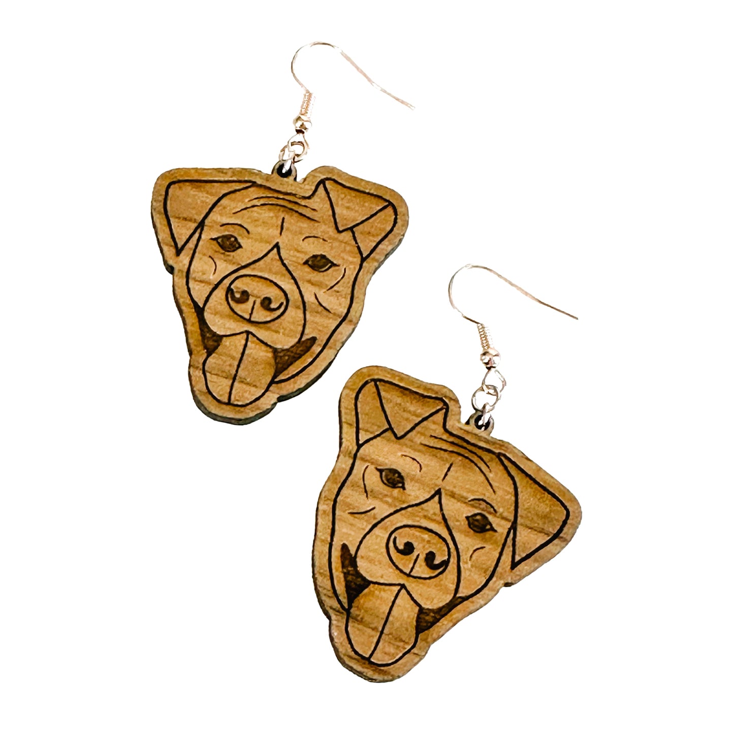 Engraved Dog Breed Earrings - American Staffordshire Terrier