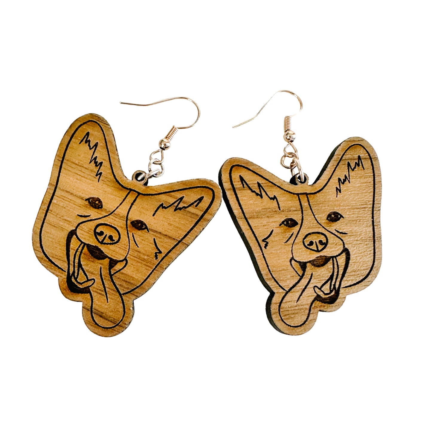 Engraved Dog Breed Earrings - Corgi
