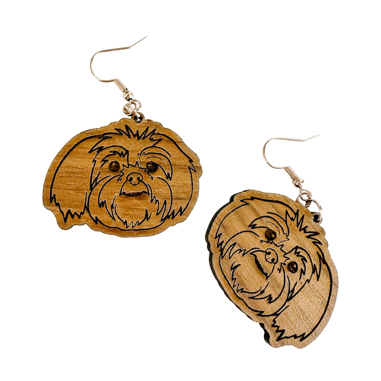 Engraved Dog Breed Earrings - Shih Tzu