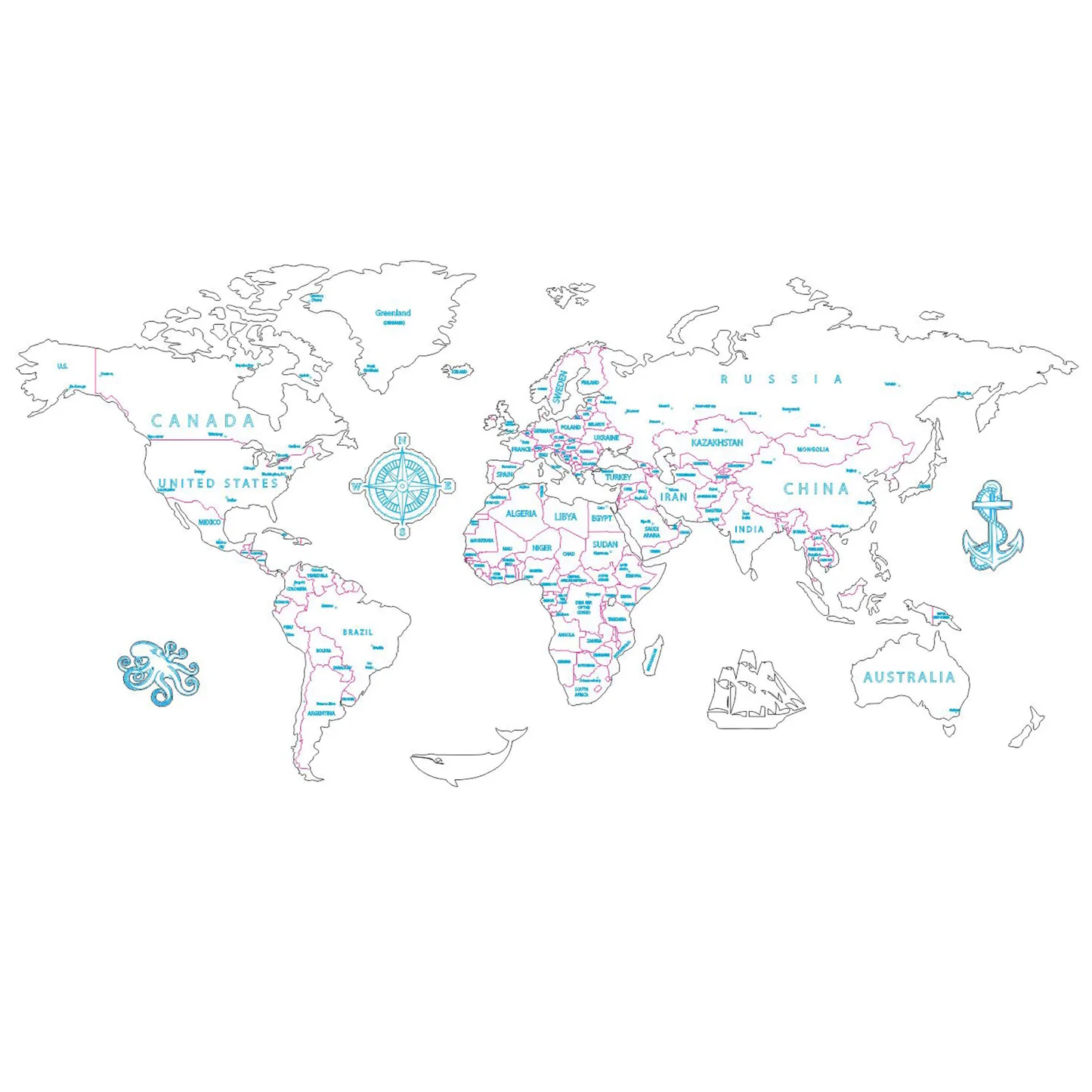 Explorer Puzzle World Map