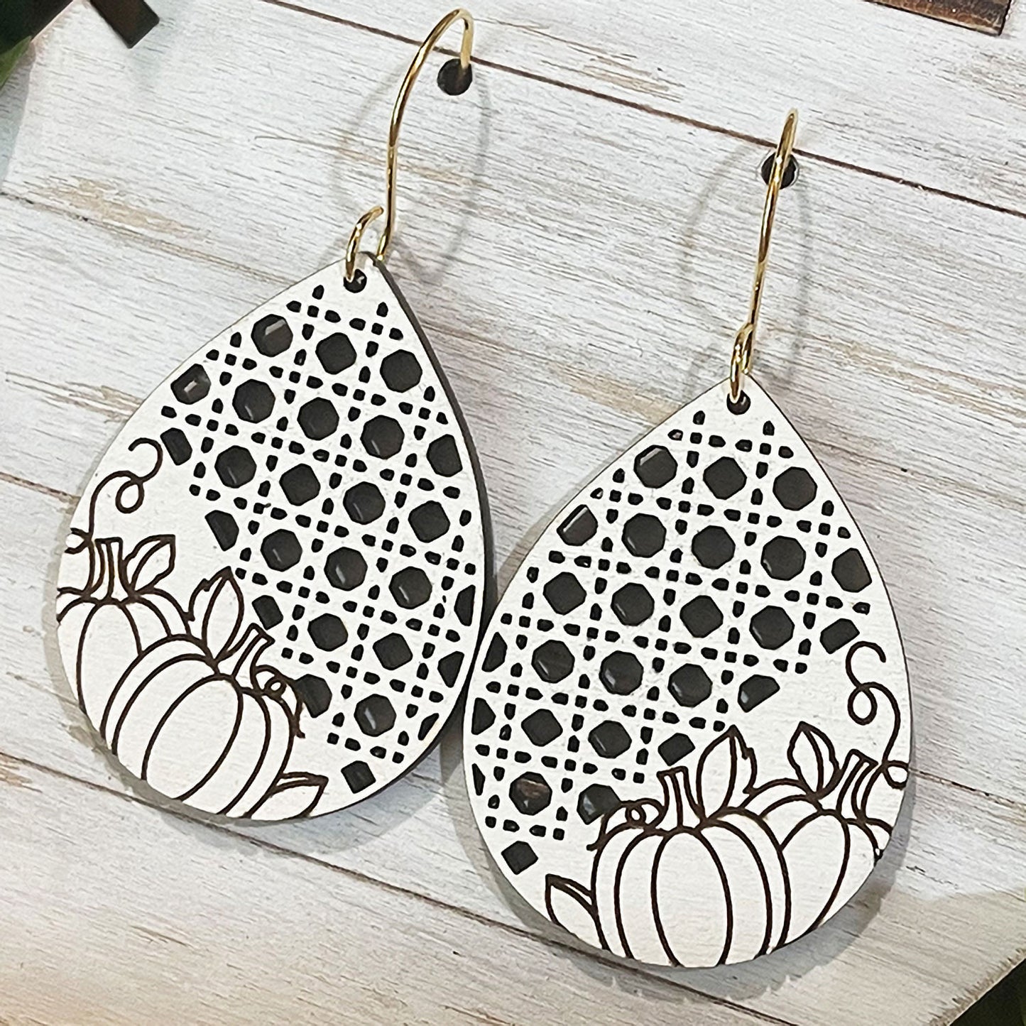 Fall Pumpkin Rattan Earrings