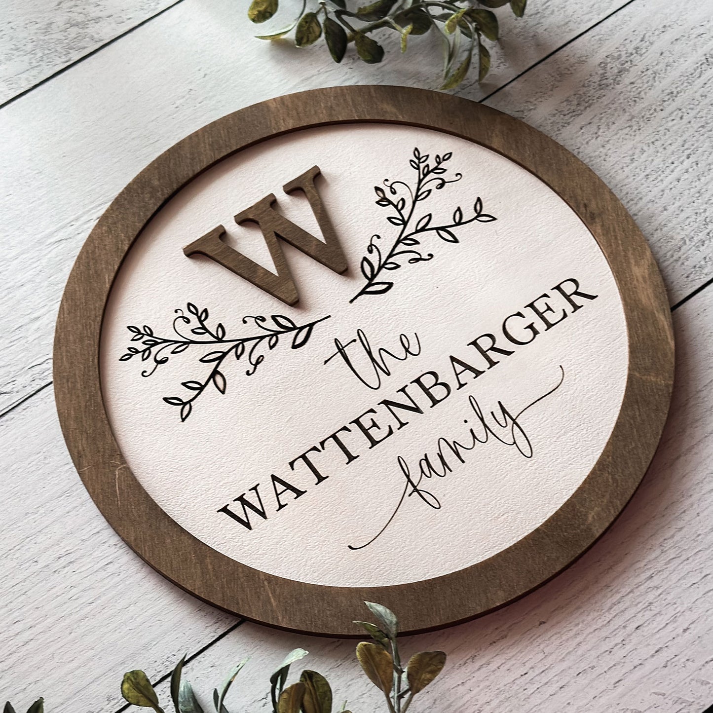 Family Monogram and Last Name Sign Version 1