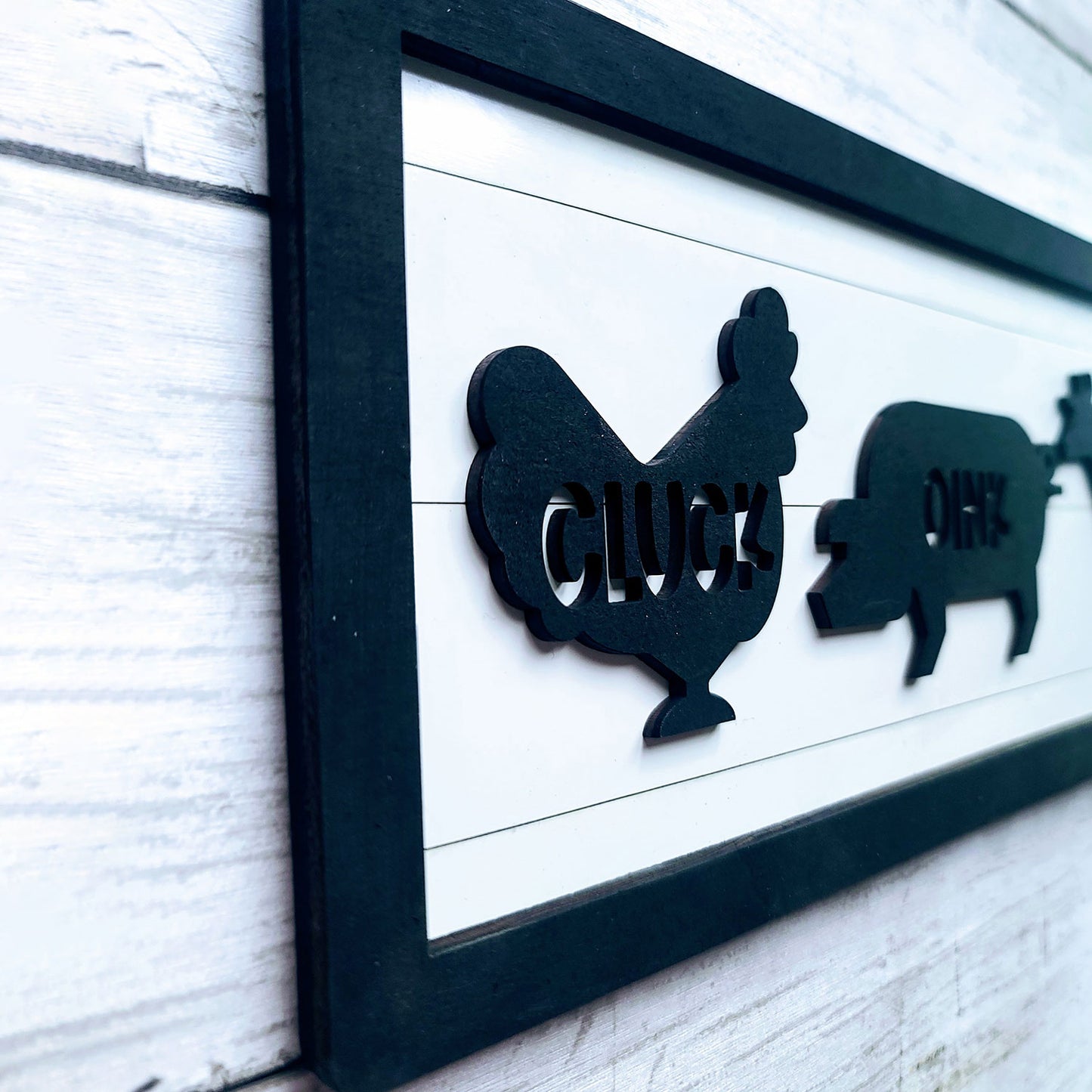 Farmhouse Cluck Oink Moo Sign
