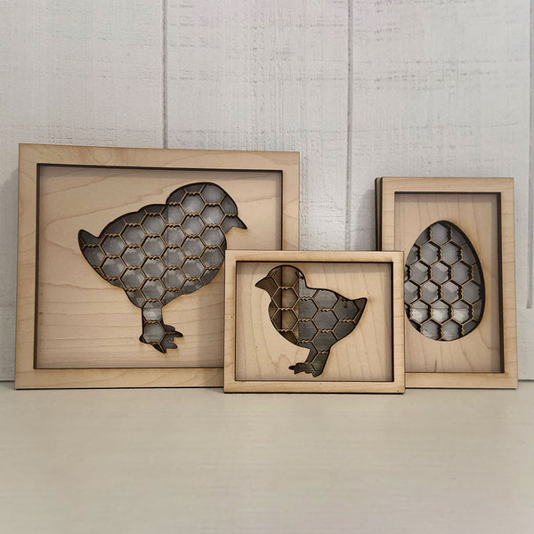 Chicken Wire Framed Pictures - Farmhouse Spits and Spoons