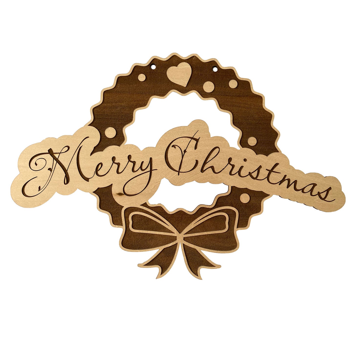 Festive Merry Christmas Wreath Sign