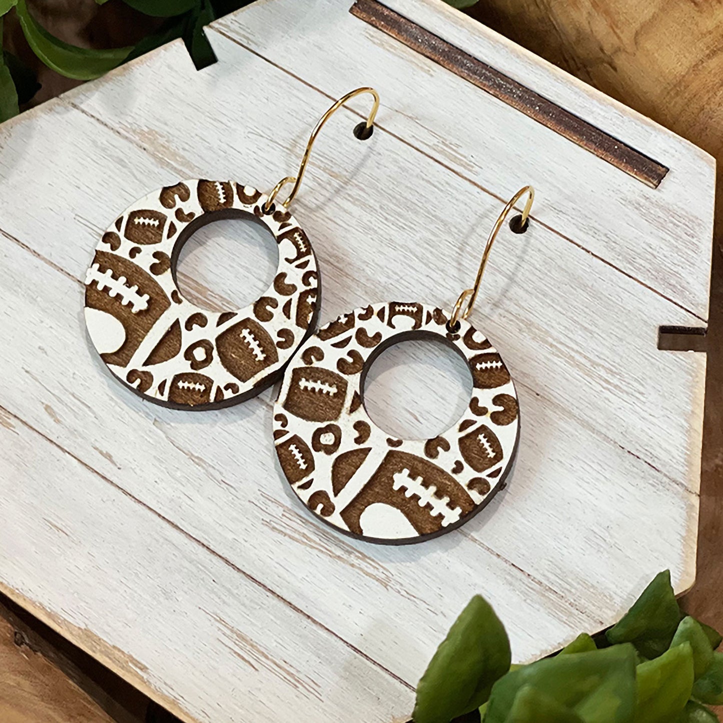 Football Leopard Print Earrings