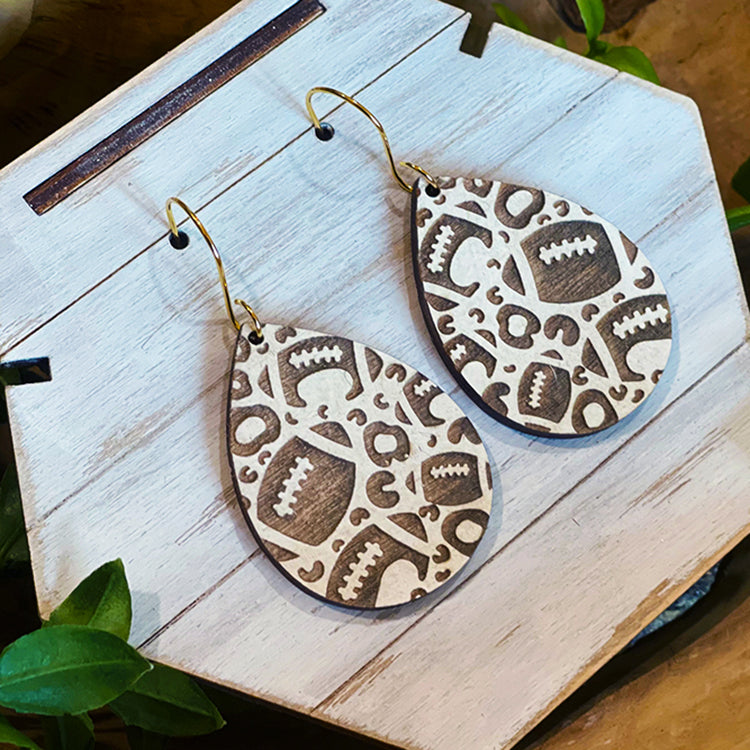 Football Print Earrings