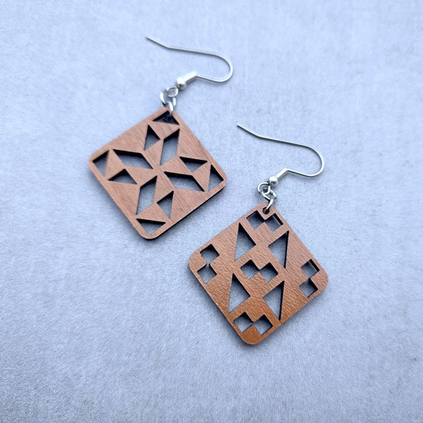 Geometric Quilt Block Earrings Barbara Frietchie Star Shop