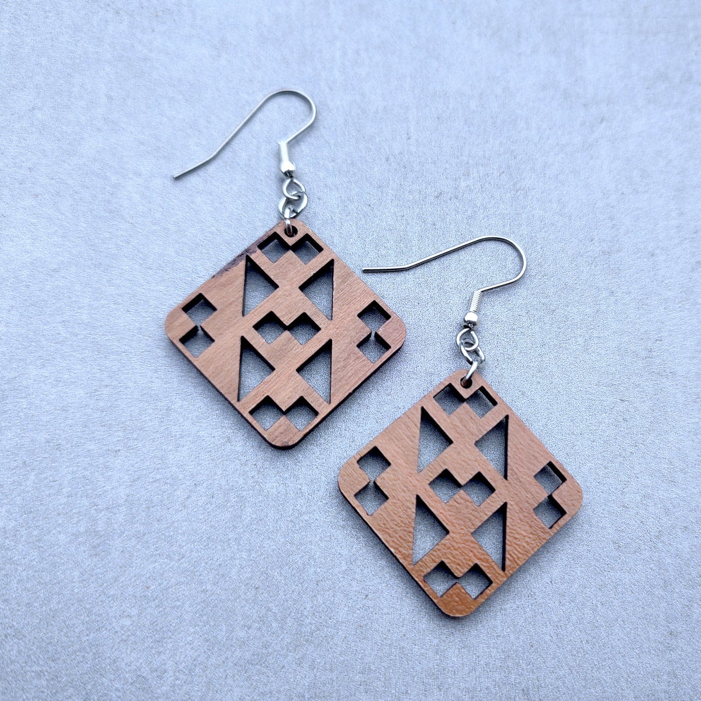 Geometric Quilt Block Earrings - Jacob's Ladder