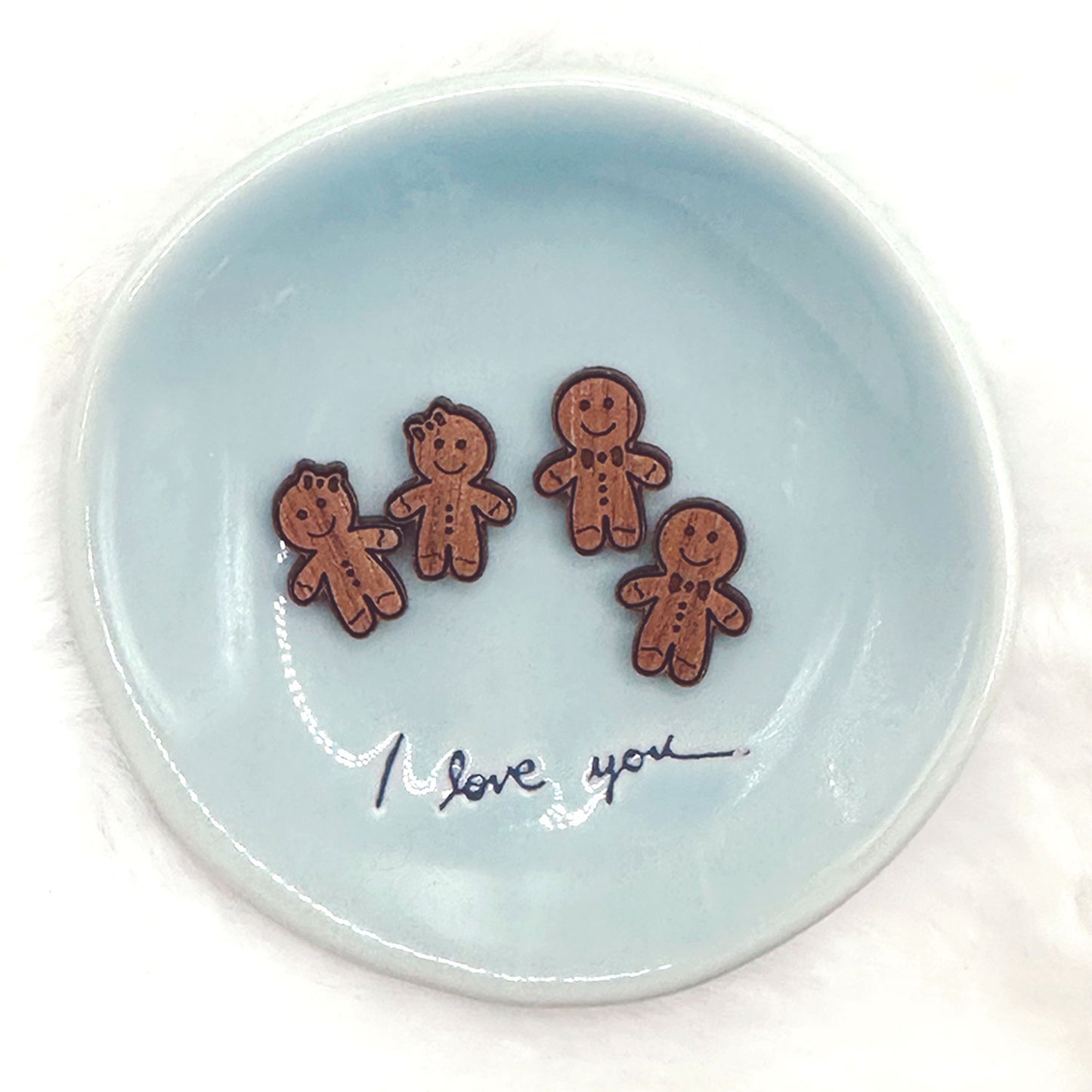 Gingerbread Man and Woman Dangle and Stud Earring Set