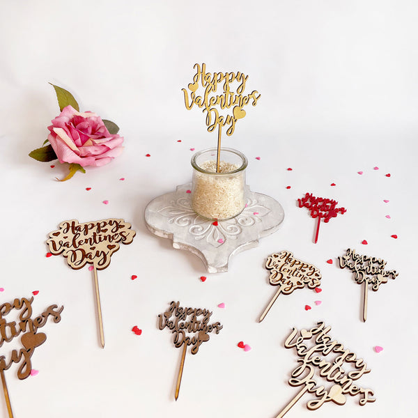 20 Stück Valentinstag Cupcake-Topper Aus Acryl – Goldene Runde Dekoration Mit Weißer Aufschrift 'Happy Valentine's Day', Für Kuchen & Party