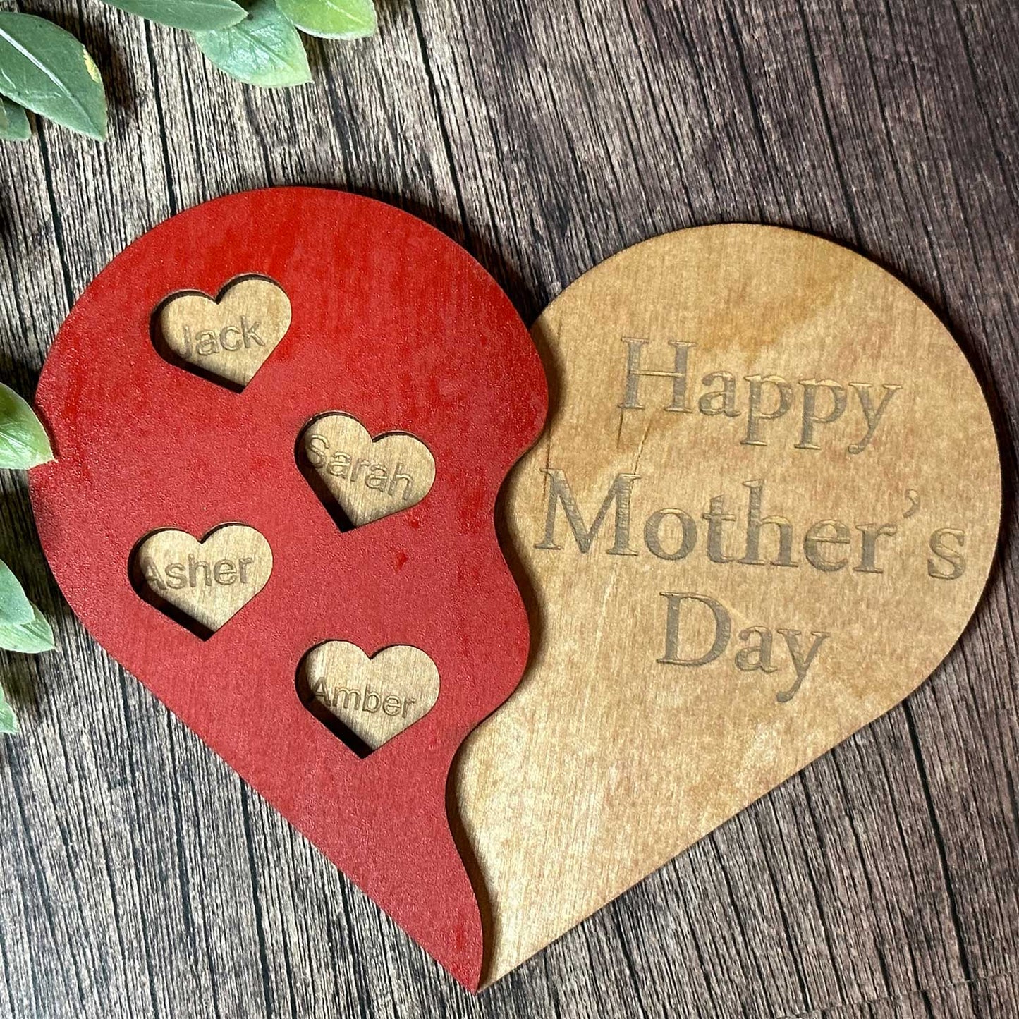 Happy Mothers Day 3D Heart - Personalized Wall Art for a Mother's Day Gift