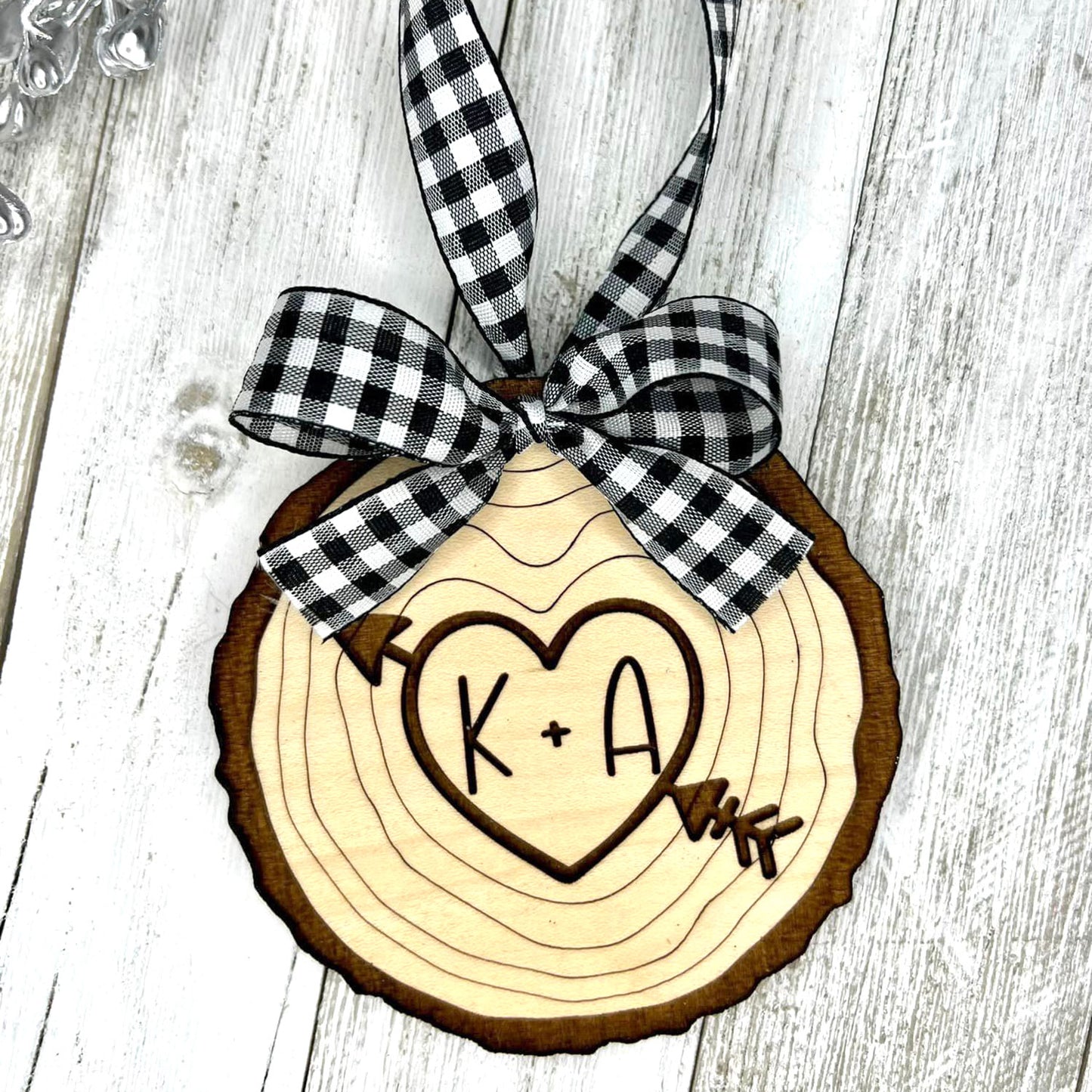 Heart Wood Slice Ornament