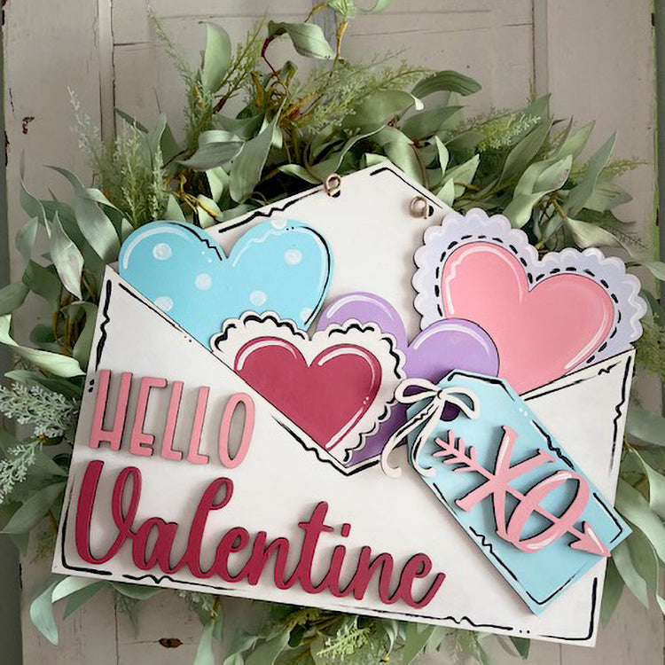 Hello Valentine Love Letters Door Hanger