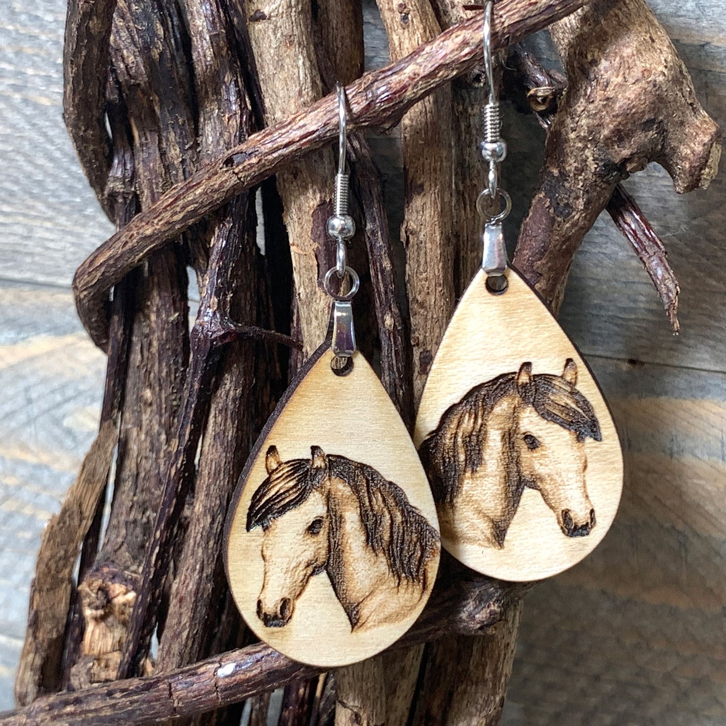 Horse Teardrop Earrings - Western Jewelry