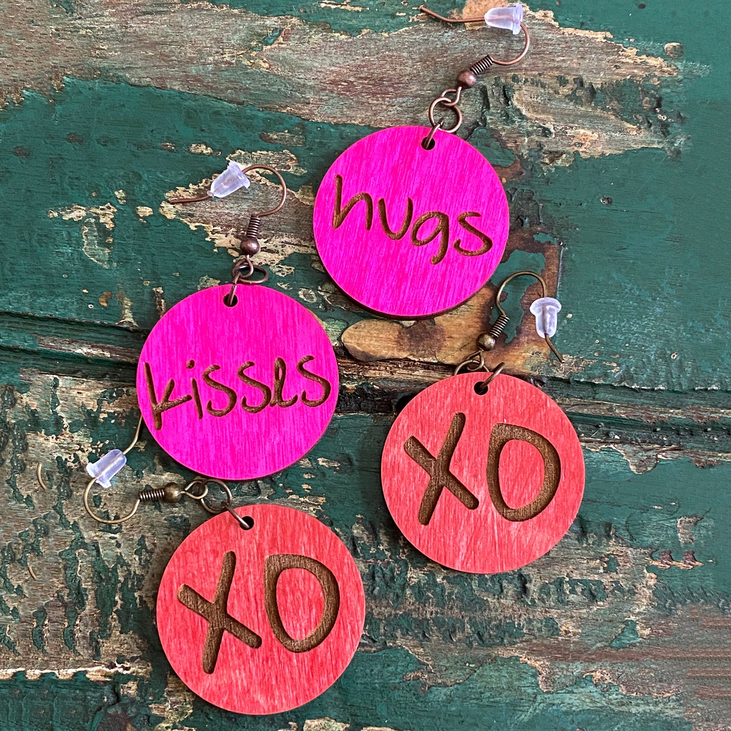 Hugs & Kisses and XOXO Dangle Earrings (Set of 2)
