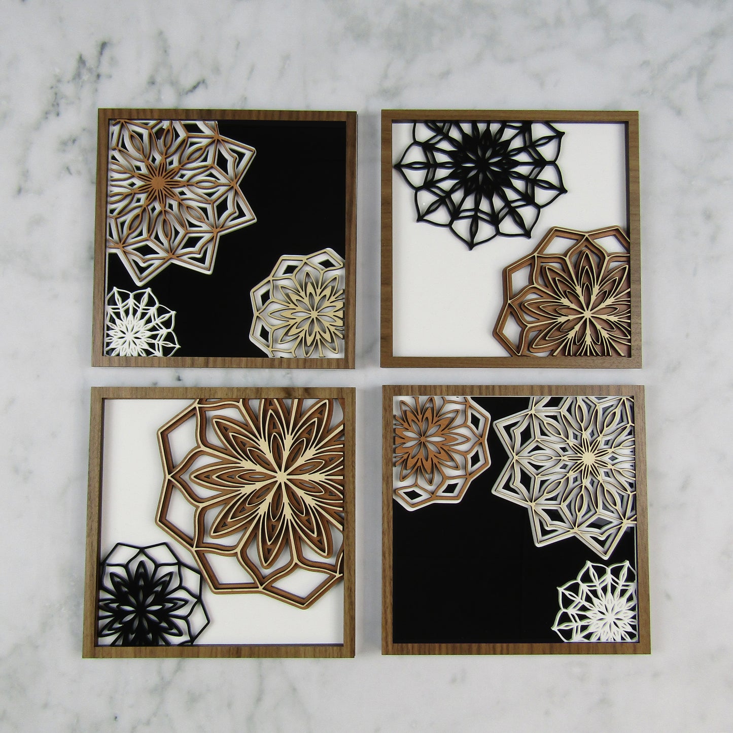 Blooming Mandalas Layered Wall Art, Frame 1 of 4