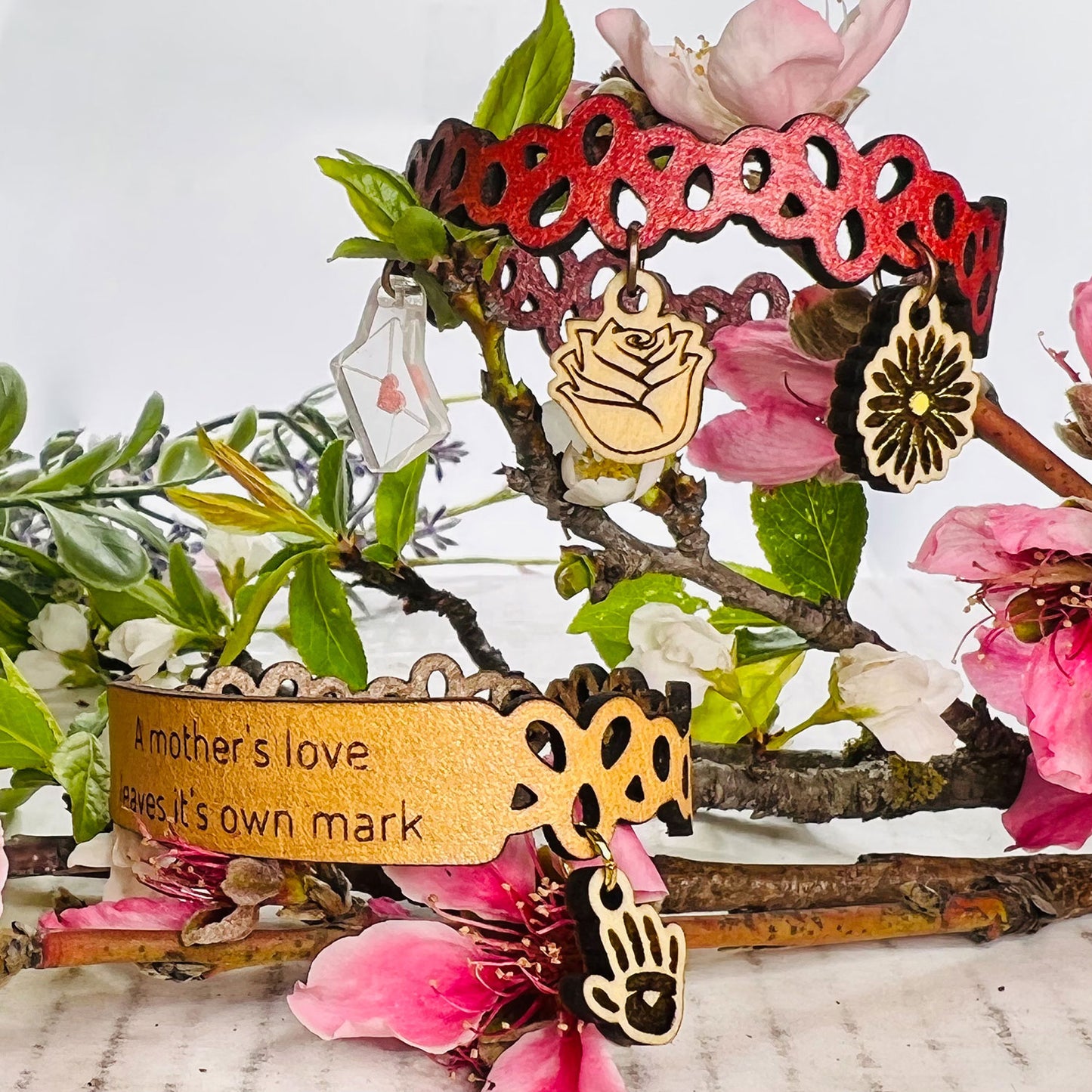 Lace Charm Bracelet for Mother's Day (Set of 2)