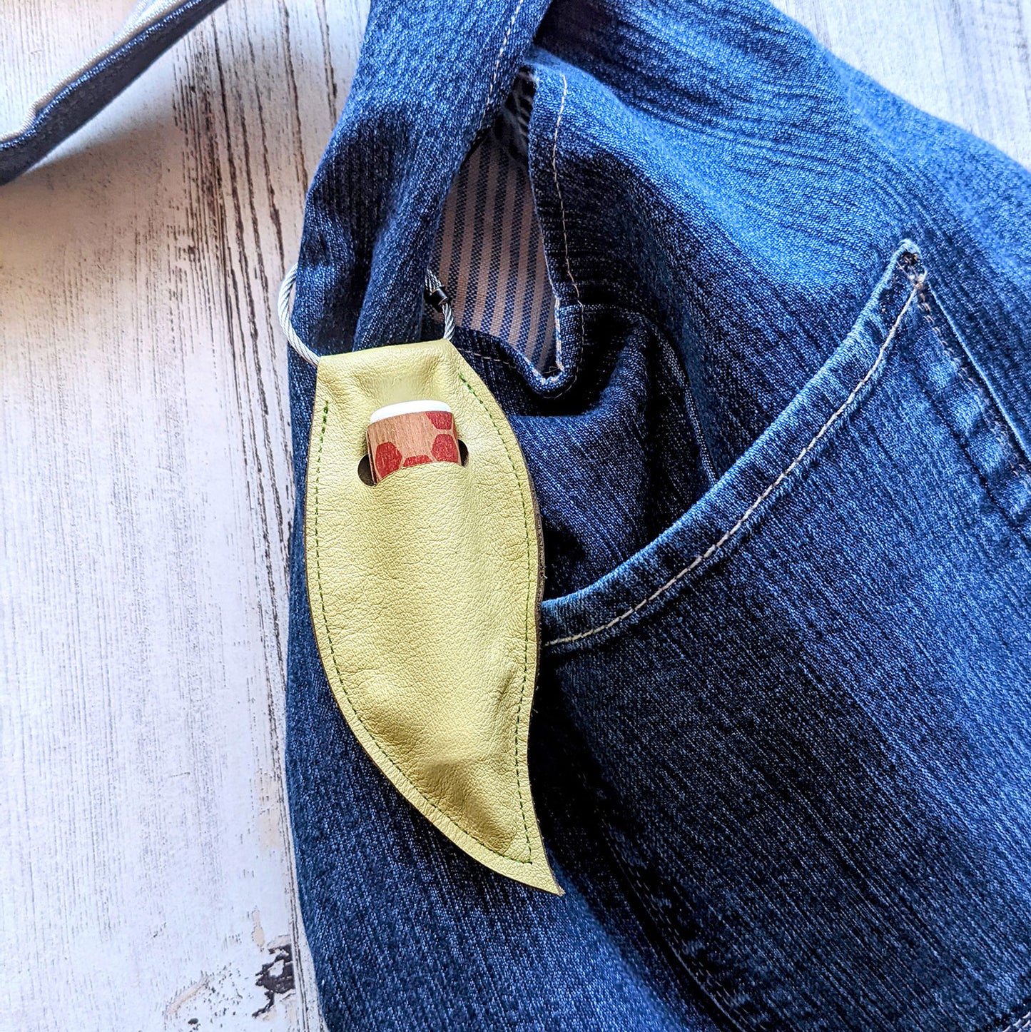 Leaf Lip Balm Holder Keychain