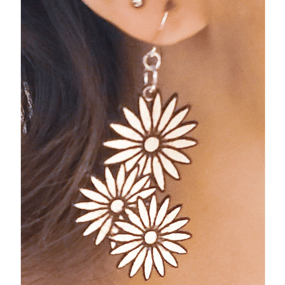 Leather Daisy Dangles