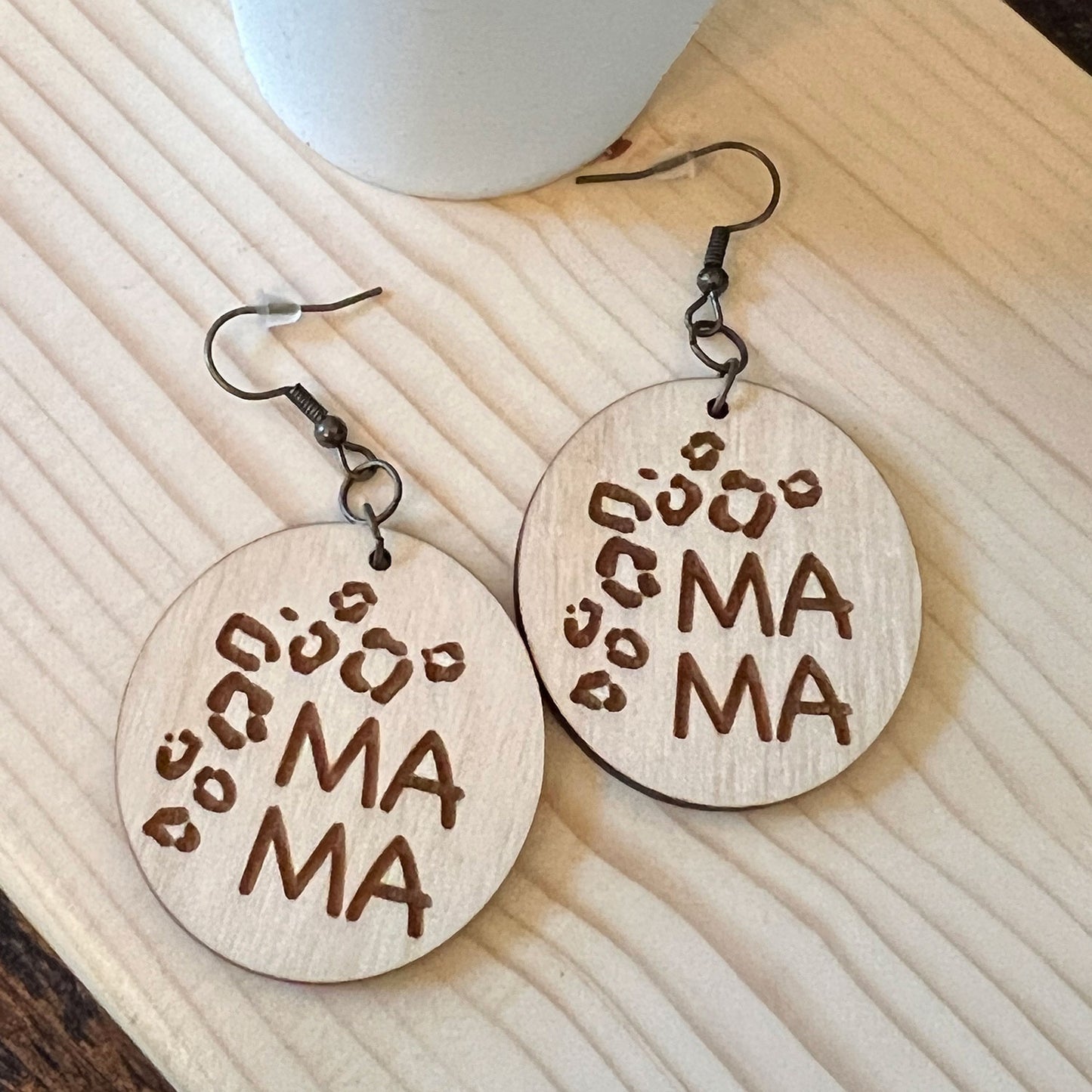 Leopard Print Mama Dangle Earrings