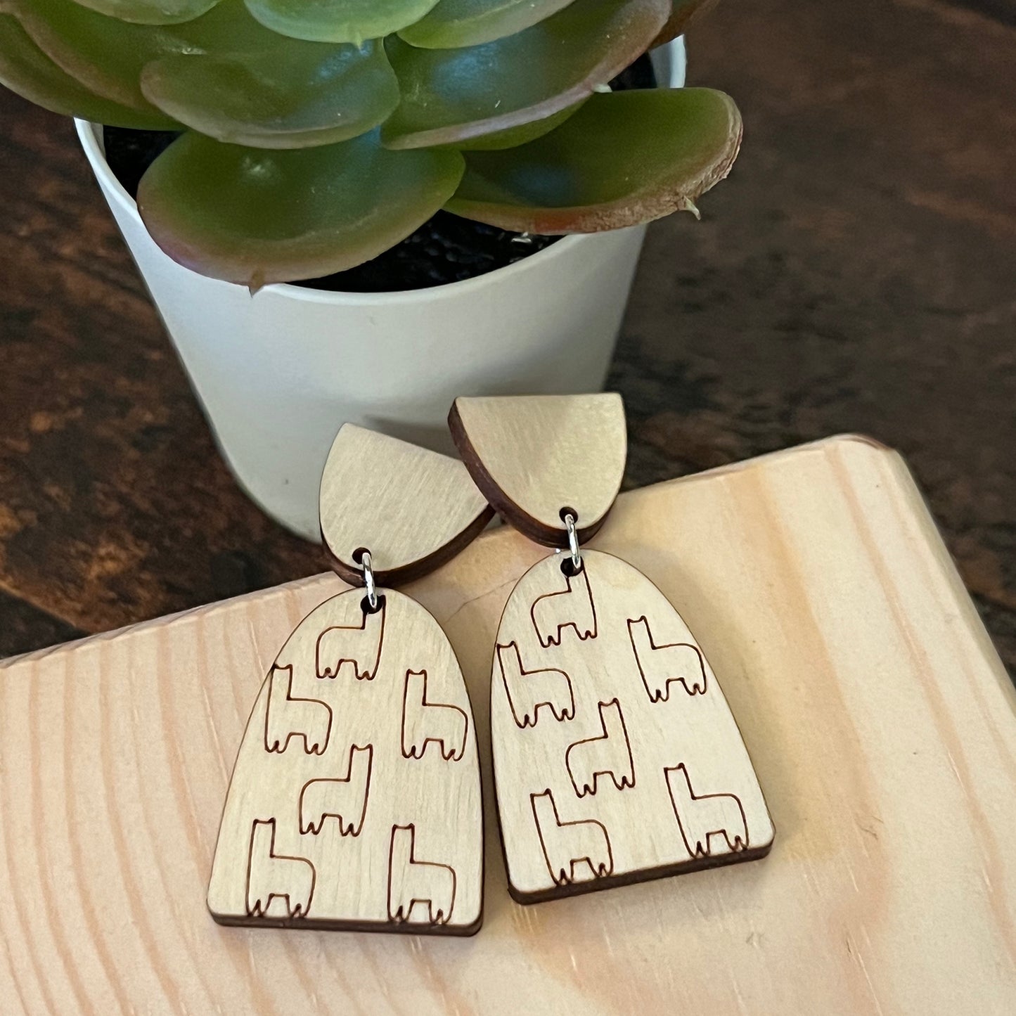 Llama Alpaca Farm Animal Dangle Earrings