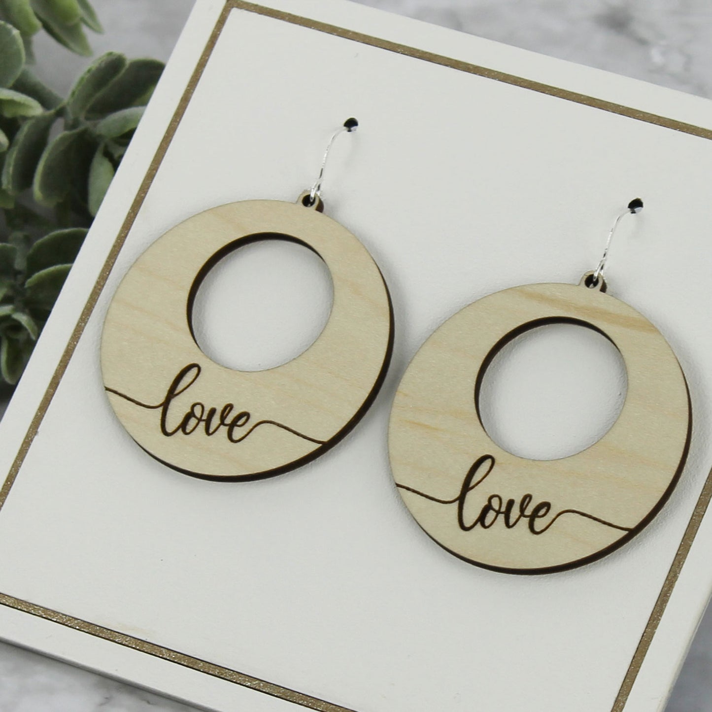 Love Earrings - Round with Hollow Center (Set of 2)