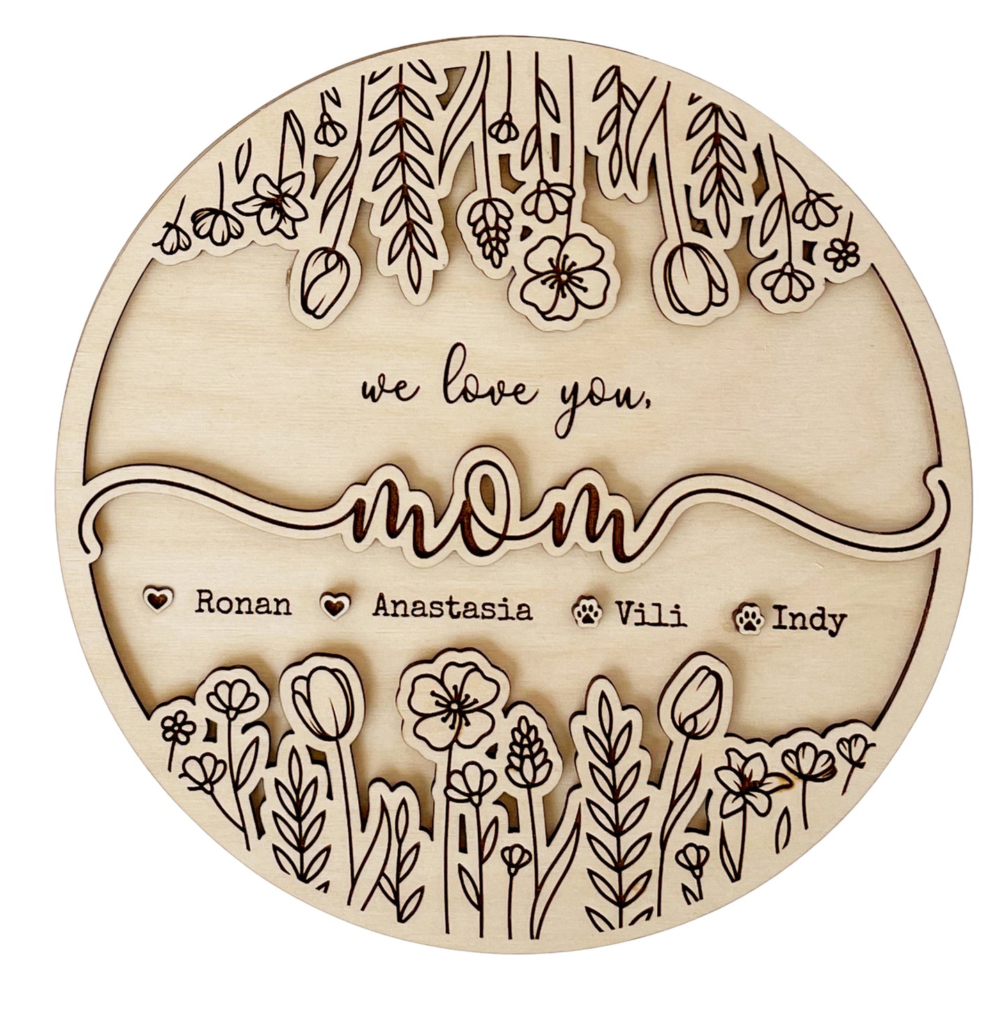 Personalized "Mom" Mother's Day Plaque