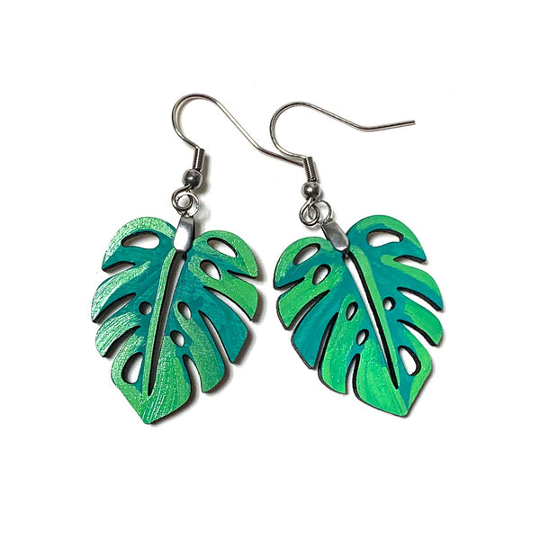 monstera plant earrings Monstera Leaf Dangle Earrings – Glowforge Shop