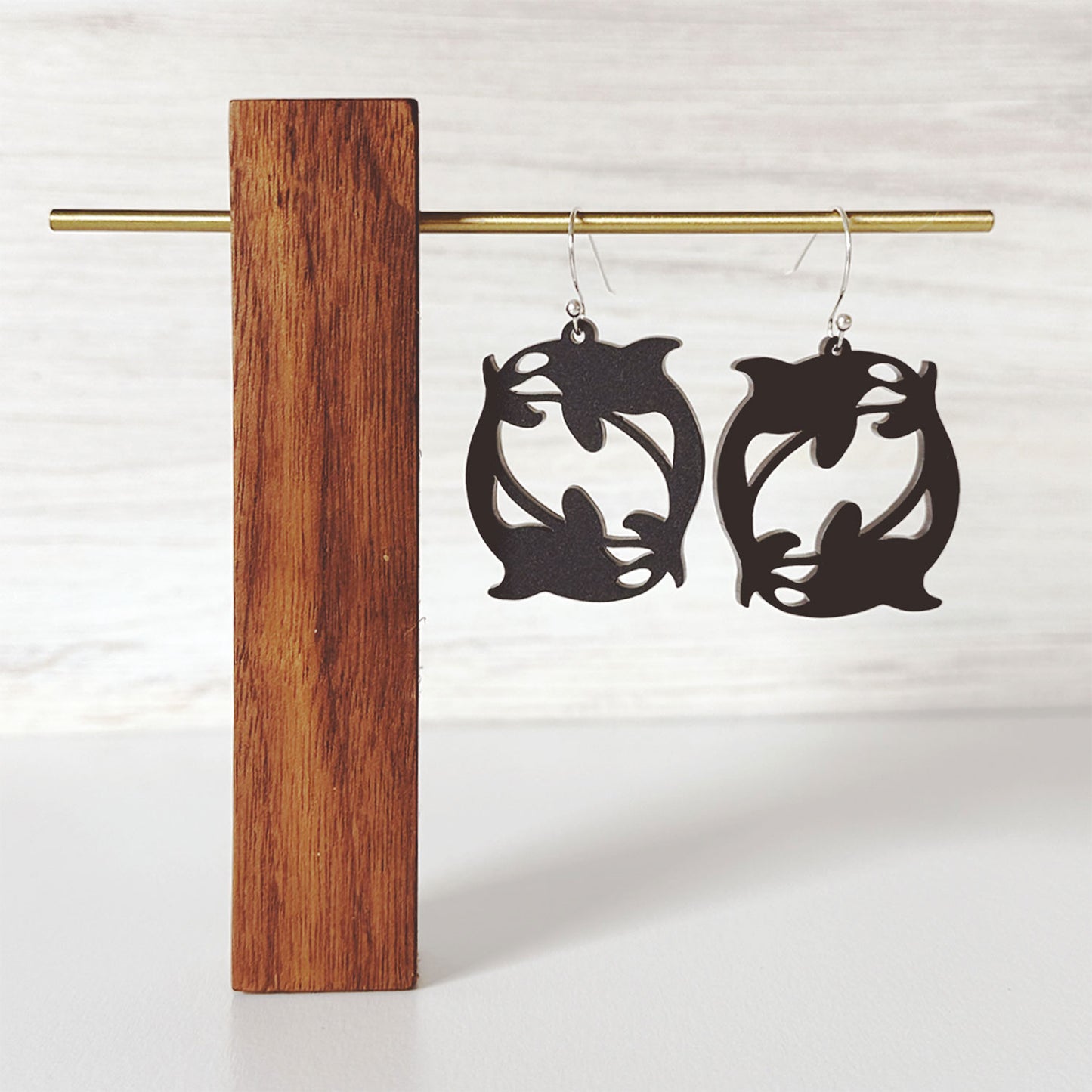 Orca Killer Whale Dangle Earrings Version 2