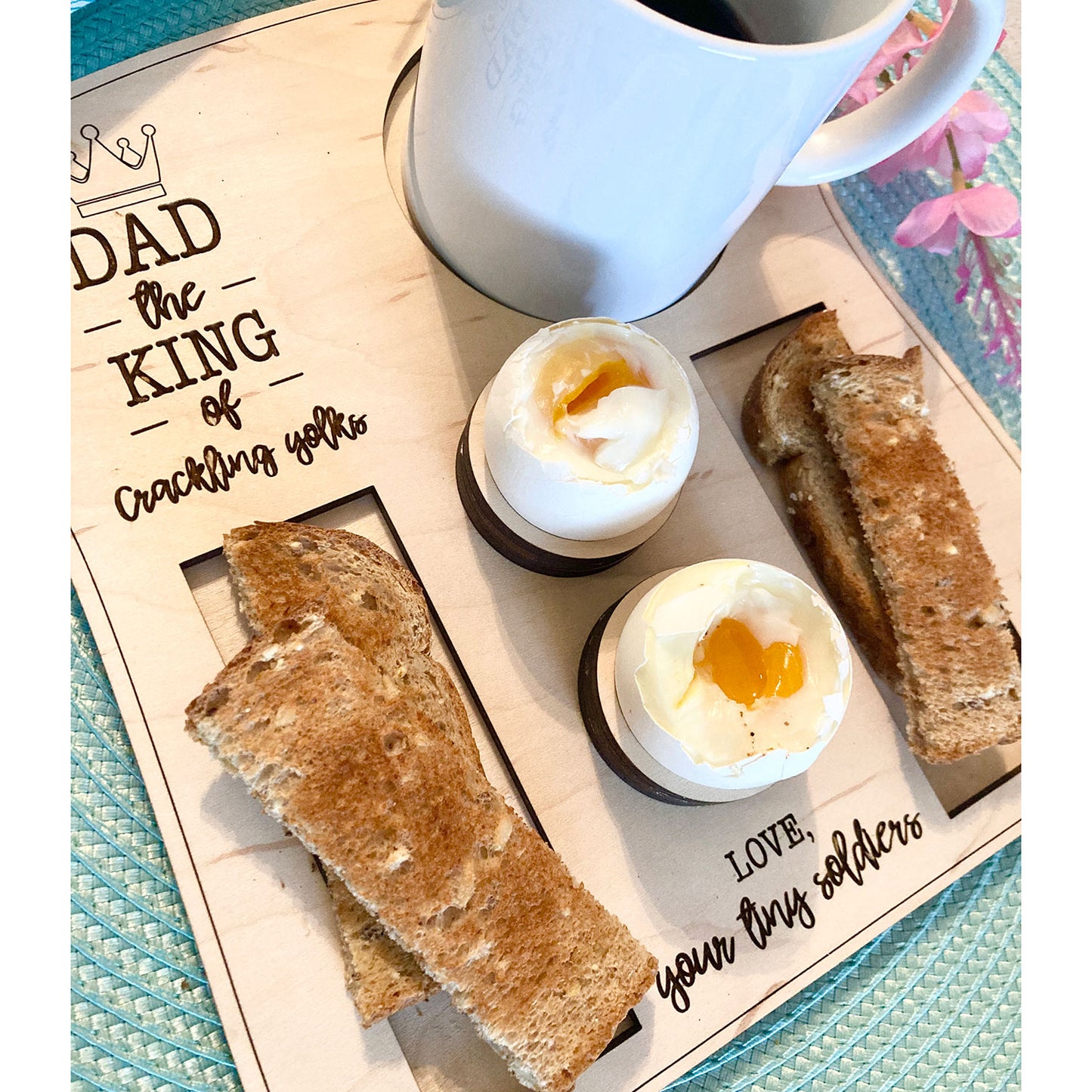Personalized Father's Day Coffee, Egg and Toast Board