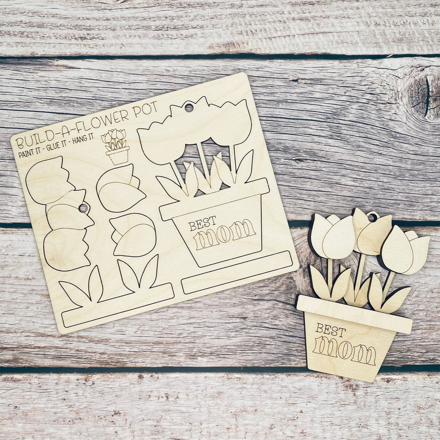 Pop-Out Mother's Day Card "Best Mom" Flower Pot