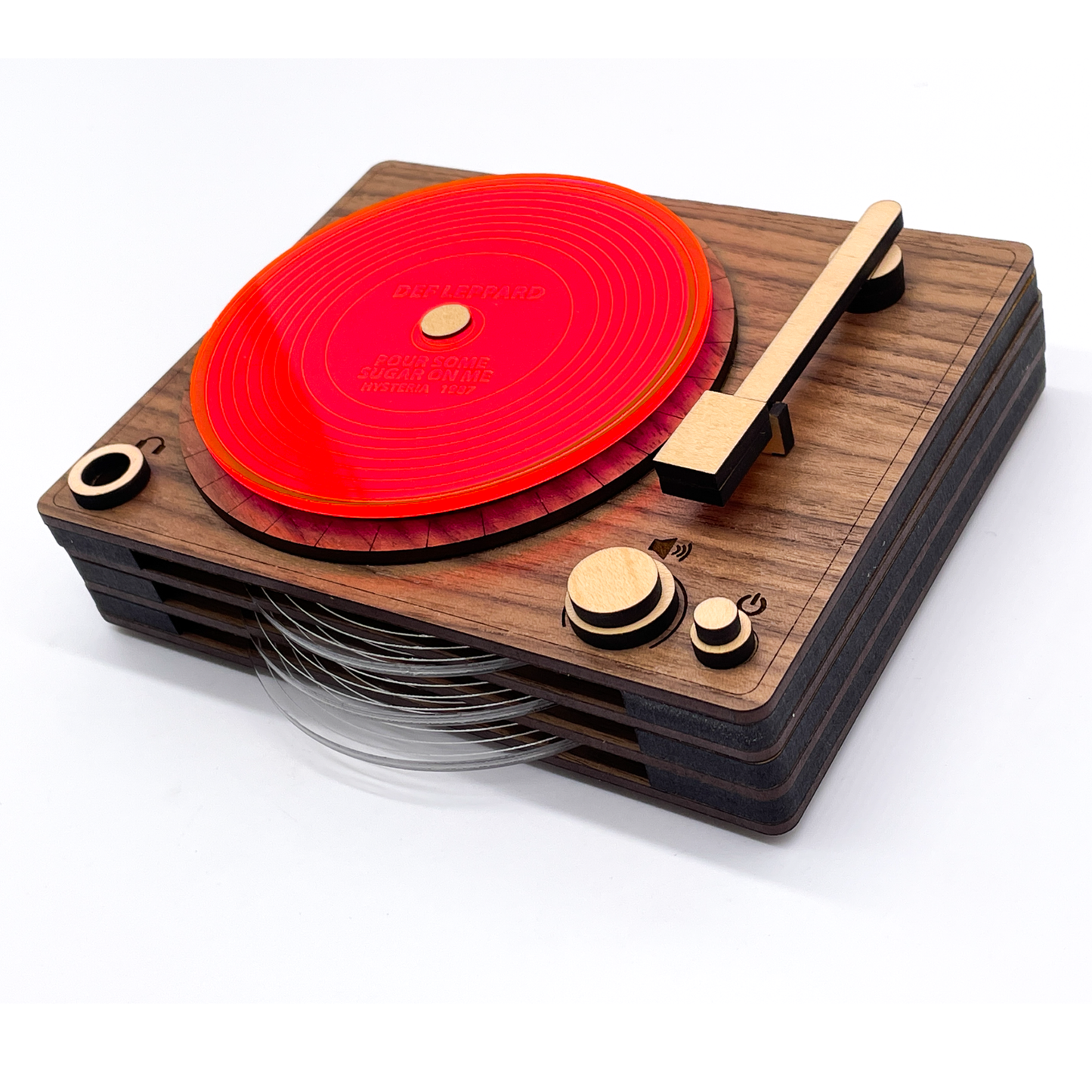 Retro Turntable Coaster Set