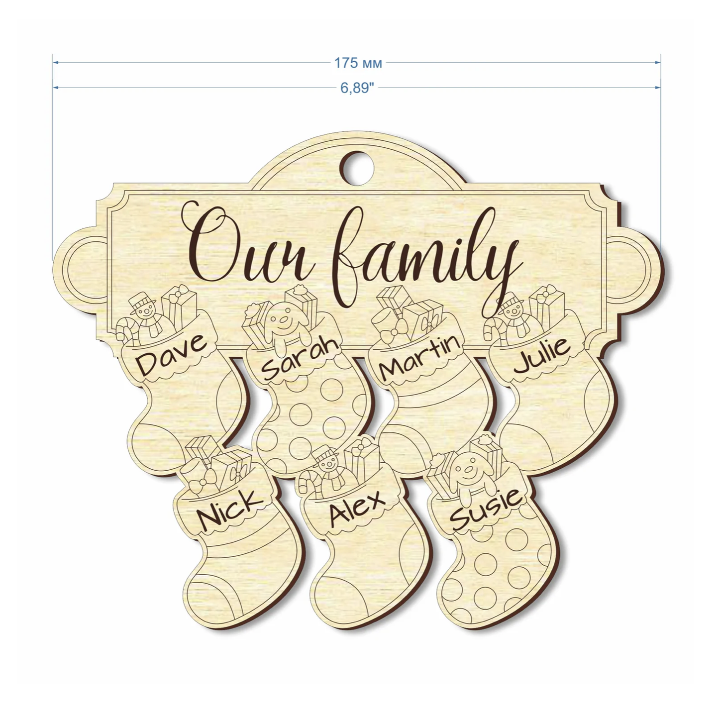 Family Ornament (Set of 9) - Glowforge
