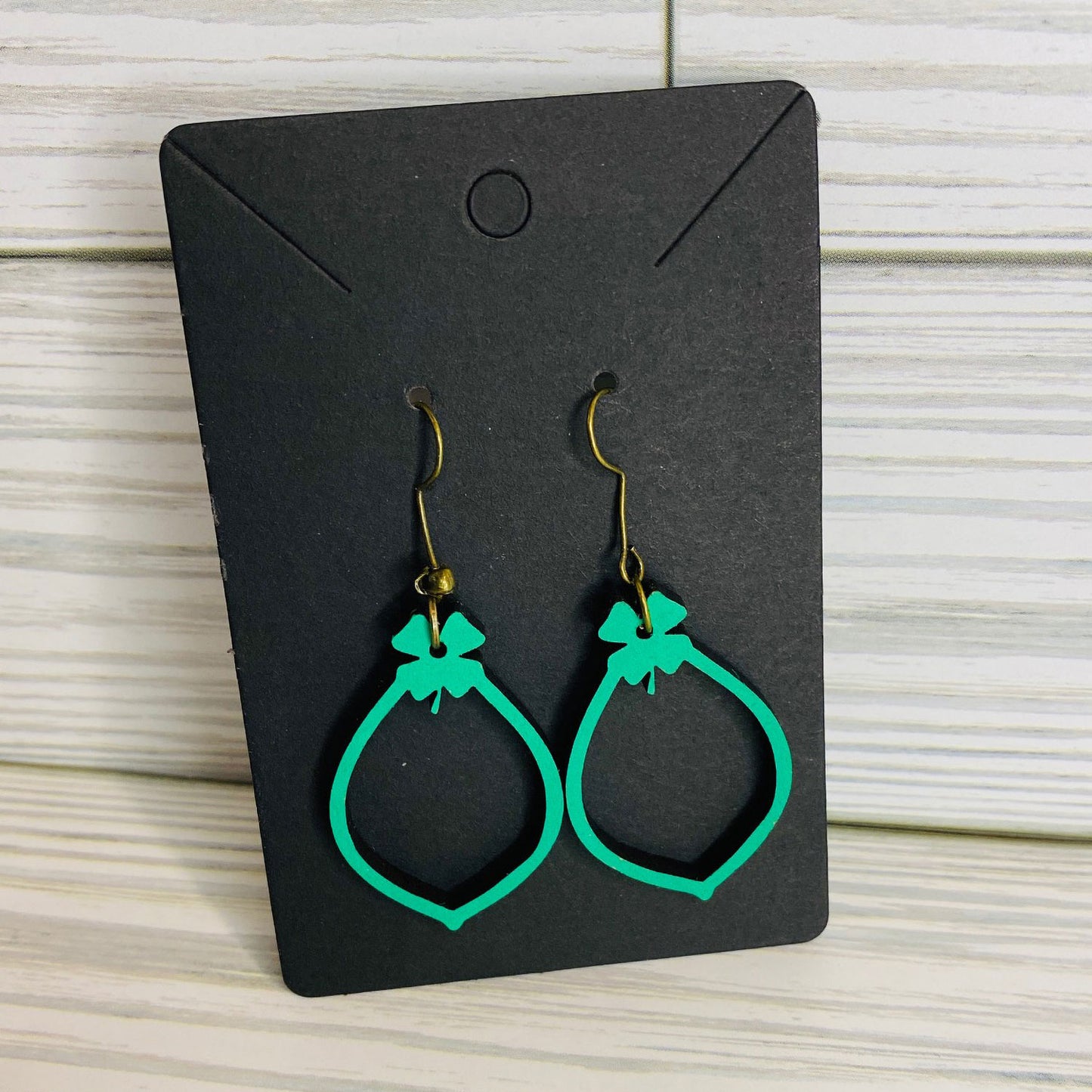 Simple Shamrock St. Patrick's Day Teardrop Hoop Dangle Earrings