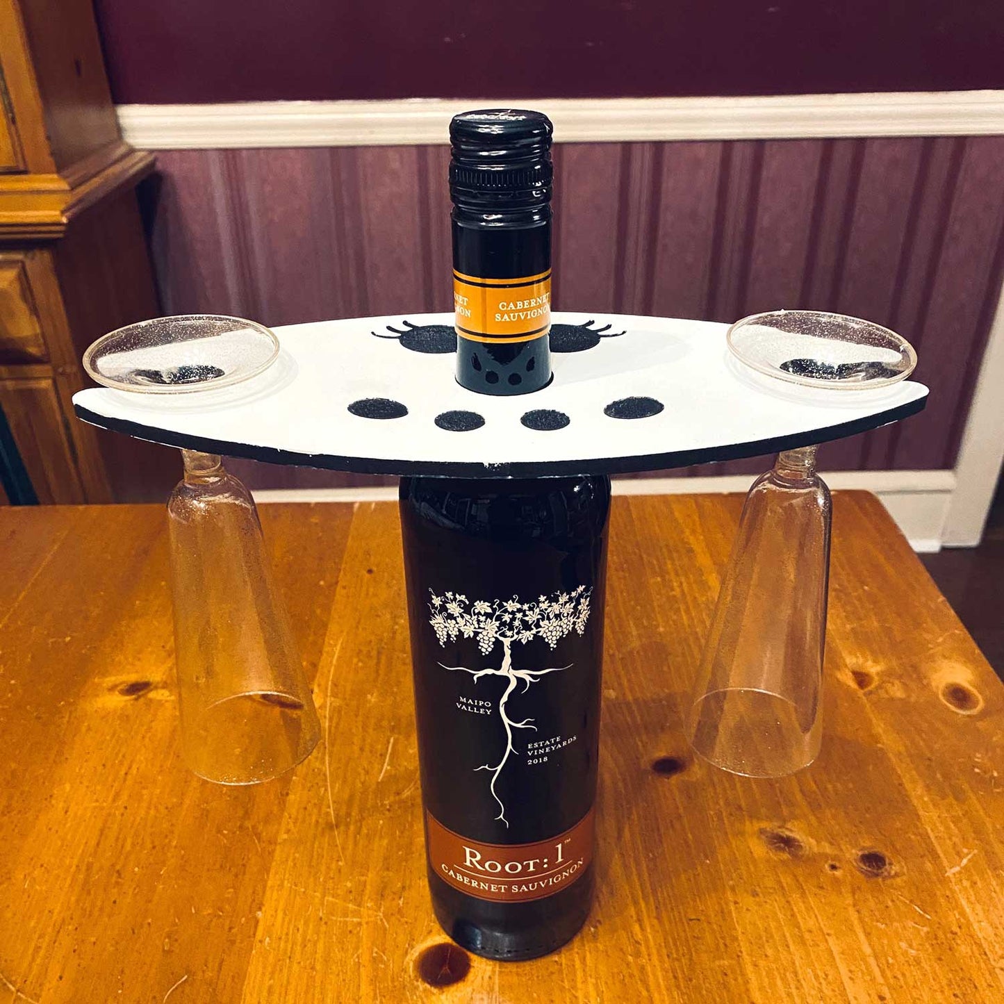 Snowman Christmas Wine Caddy Holiday Glass Holder (Set of 2)