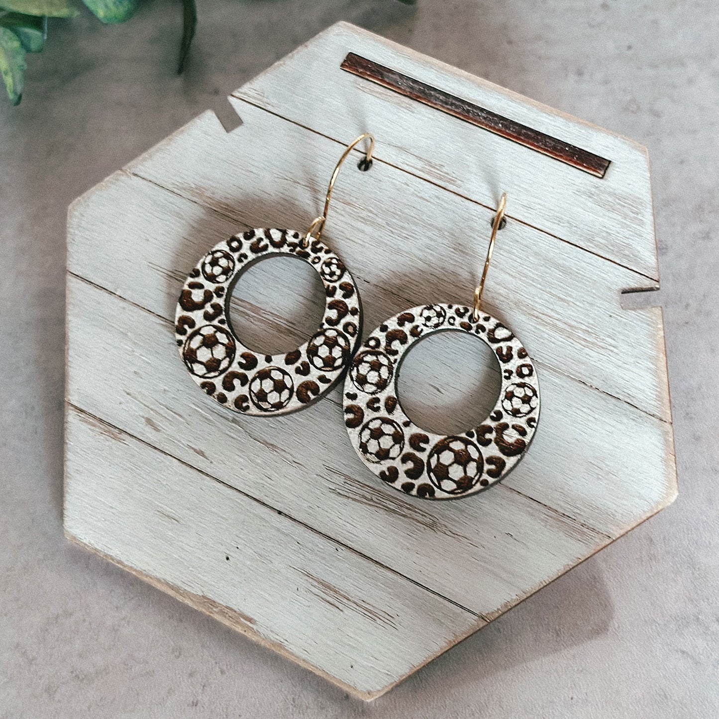 Soccer & Leopard Print Earrings
