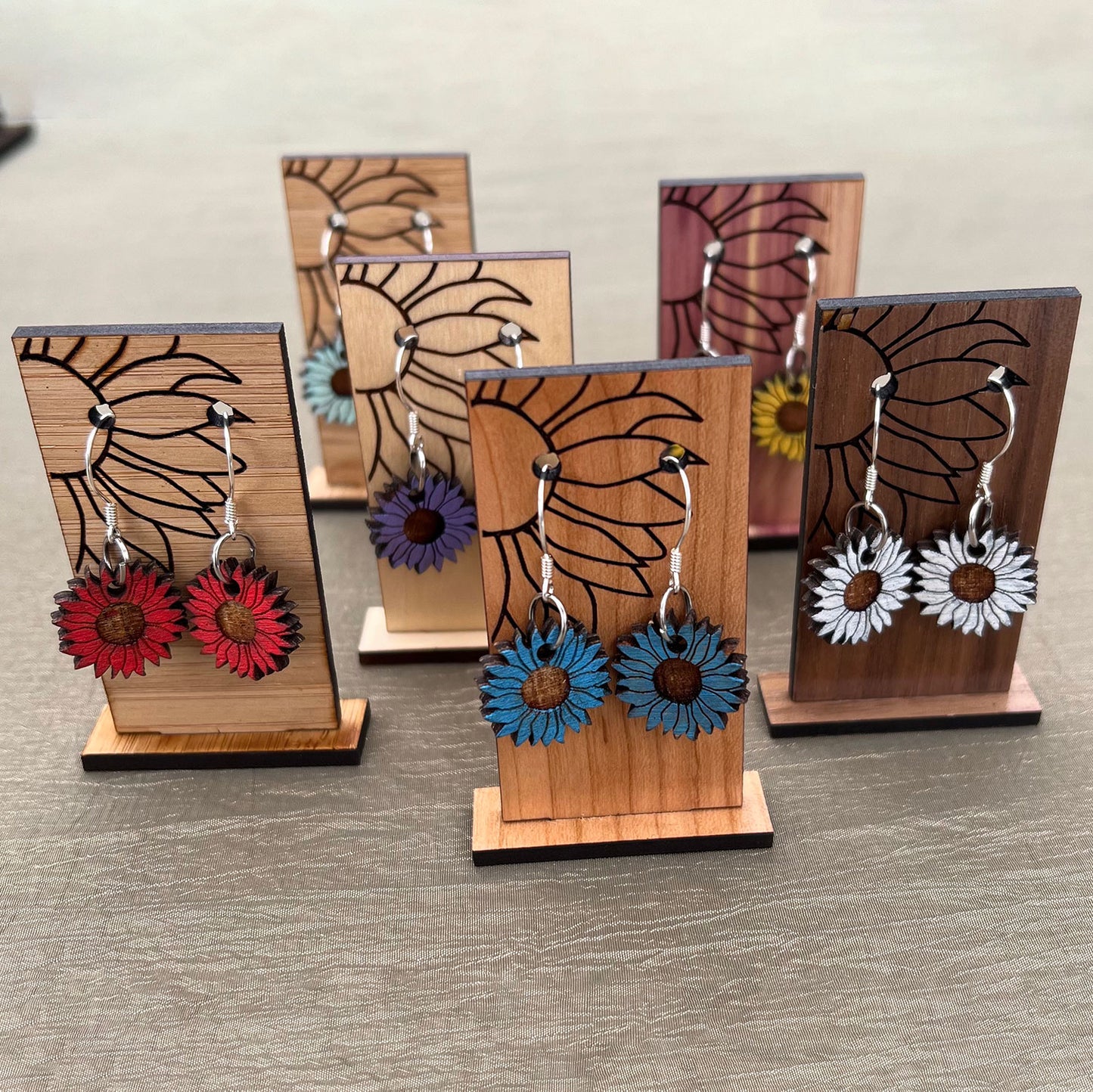 Sunflower Earring Holder Stand/ Display (Set of 6)