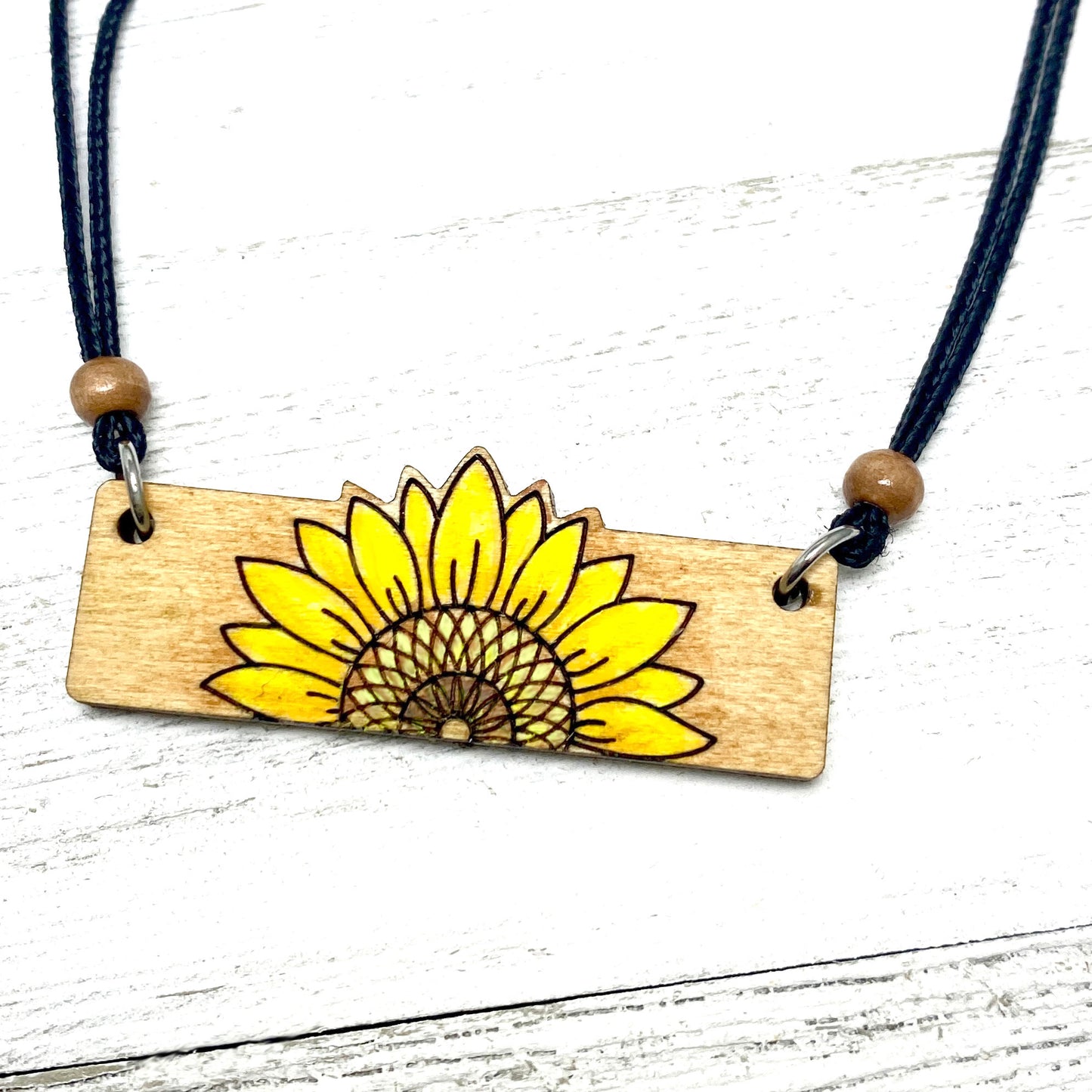 Sunflower Halves Pendant Duo - Vertical or Horizontal